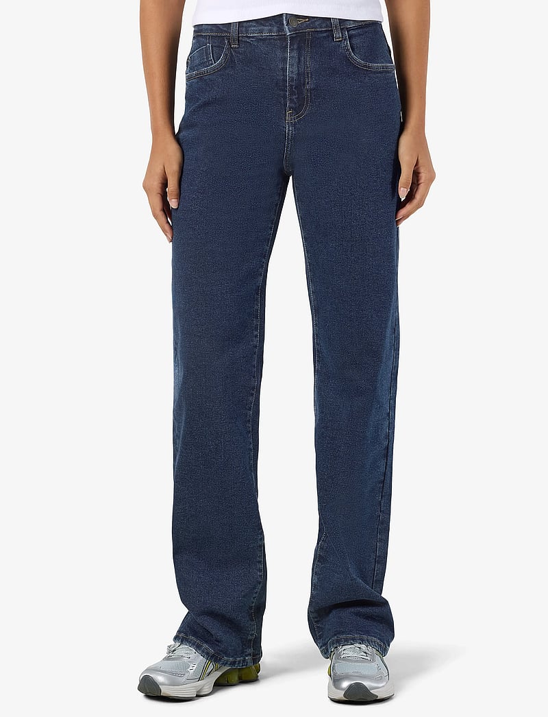 NOISY MAY - NMYOLANDA NW WIDE JEANS AZ365DB FWD NOOS - straight jeans - dark blue denim - 0