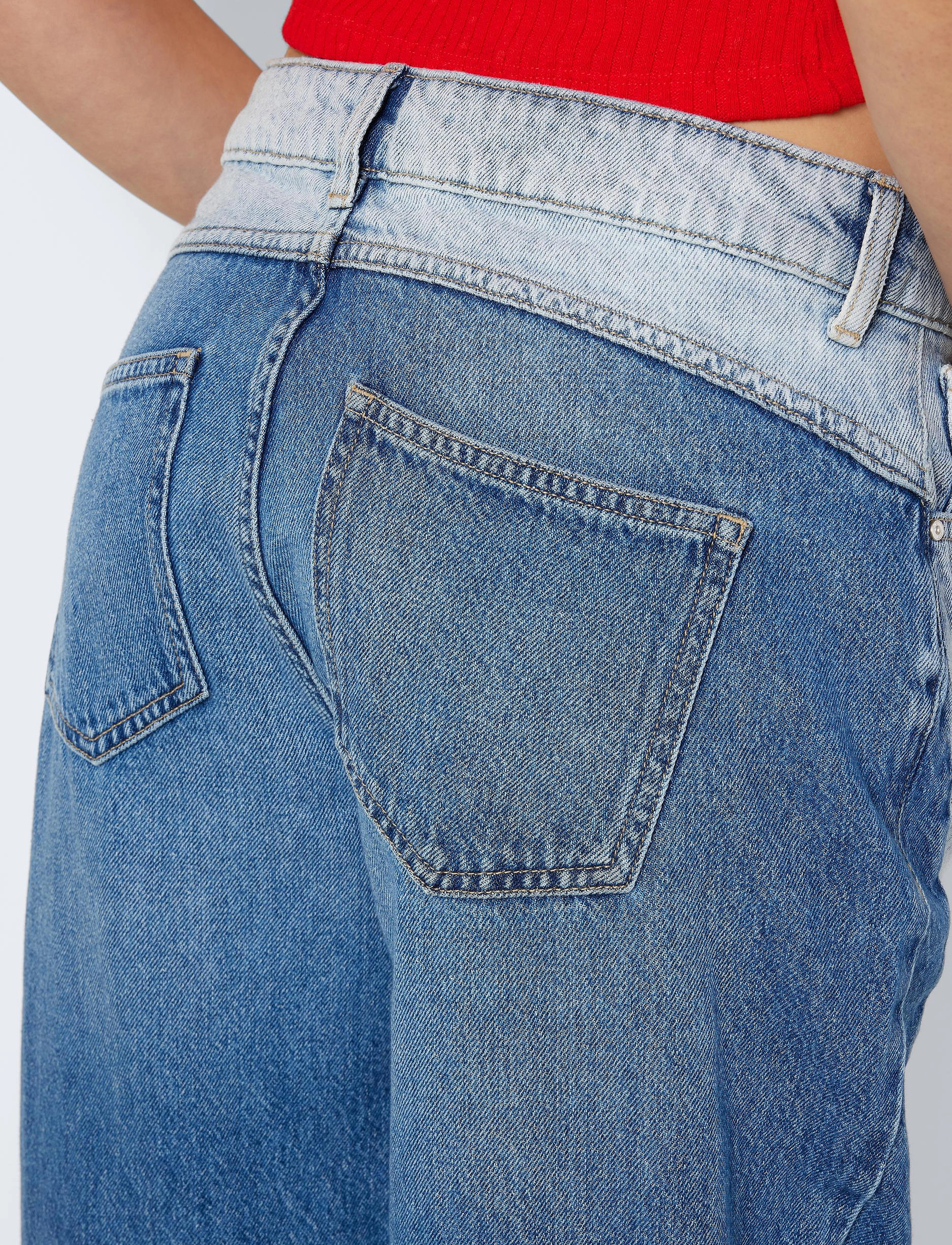 NOISY MAY - NMRINNA NW WIDE JEANS COLORBLOCK - brede jeans - medium blue denim - 5