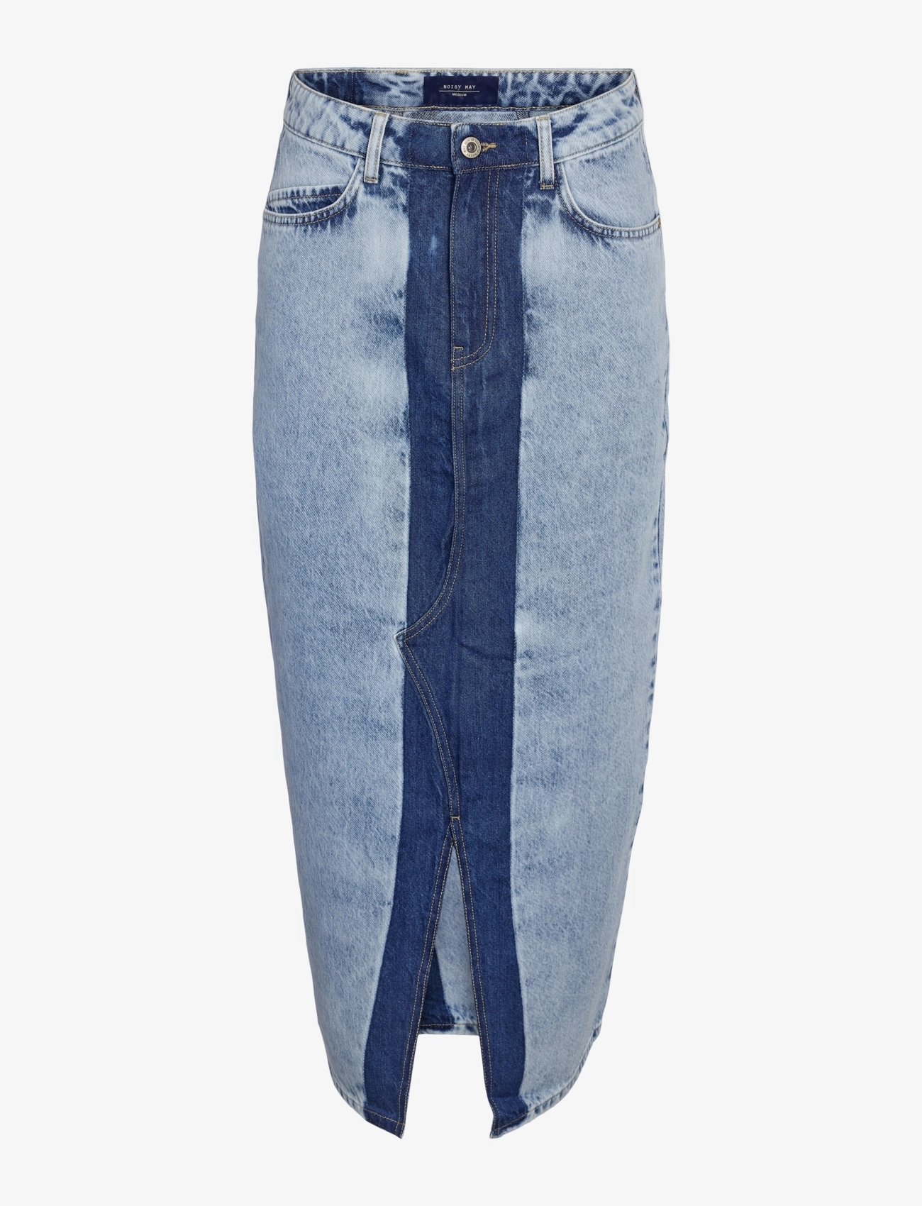 NOISY MAY NMRINNA NW SLIT LONG SKIRT COLORBLOCK - Nederdele - MEDIUM BLUE DENIM / blue