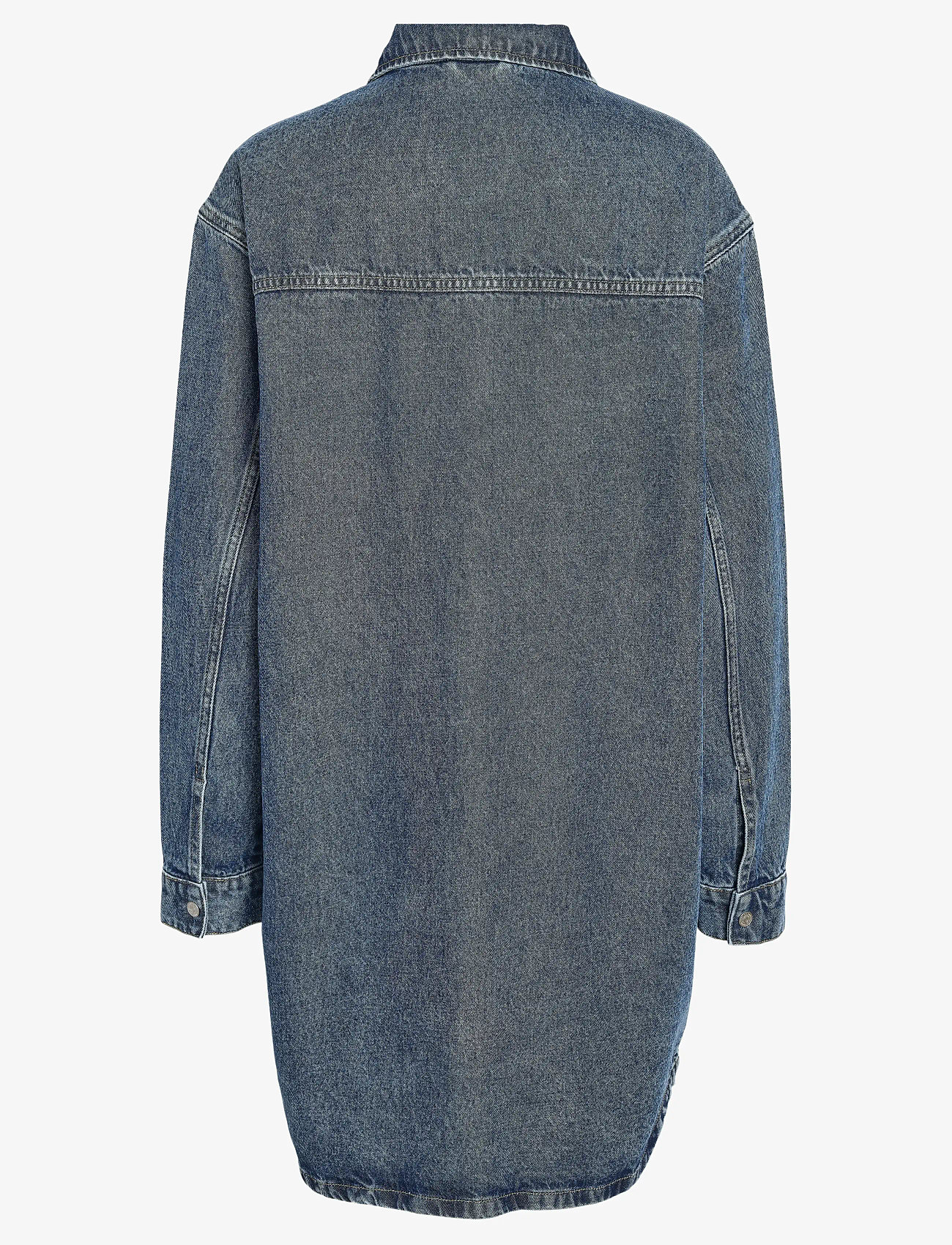 NOISY MAY - NMALVA L/S DENIM DRESS AZ351MB FWD NOOS - skjortklänningar - medium blue denim - 2