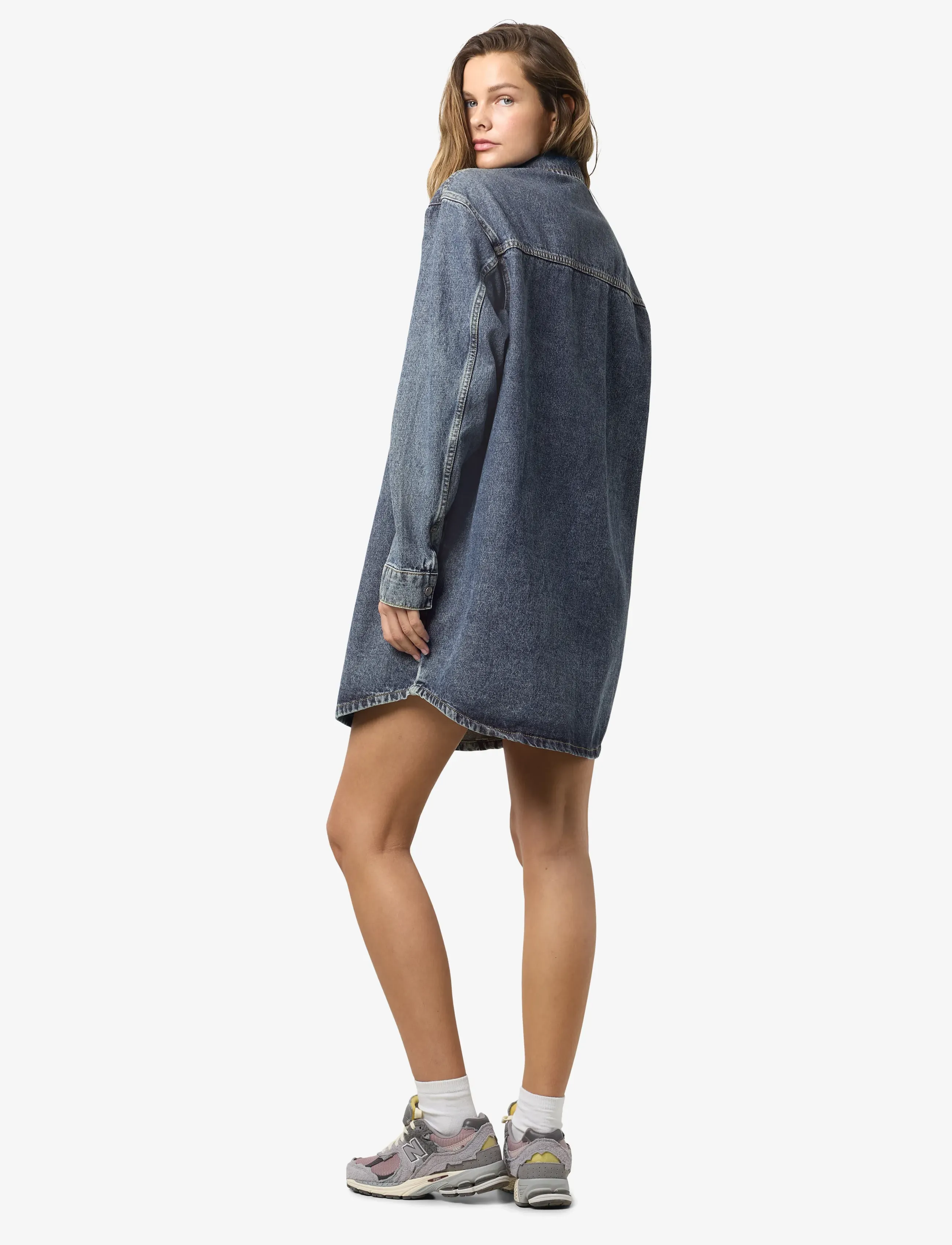 NOISY MAY - NMALVA L/S DENIM DRESS AZ351MB FWD NOOS - robes chemises - medium blue denim - 5