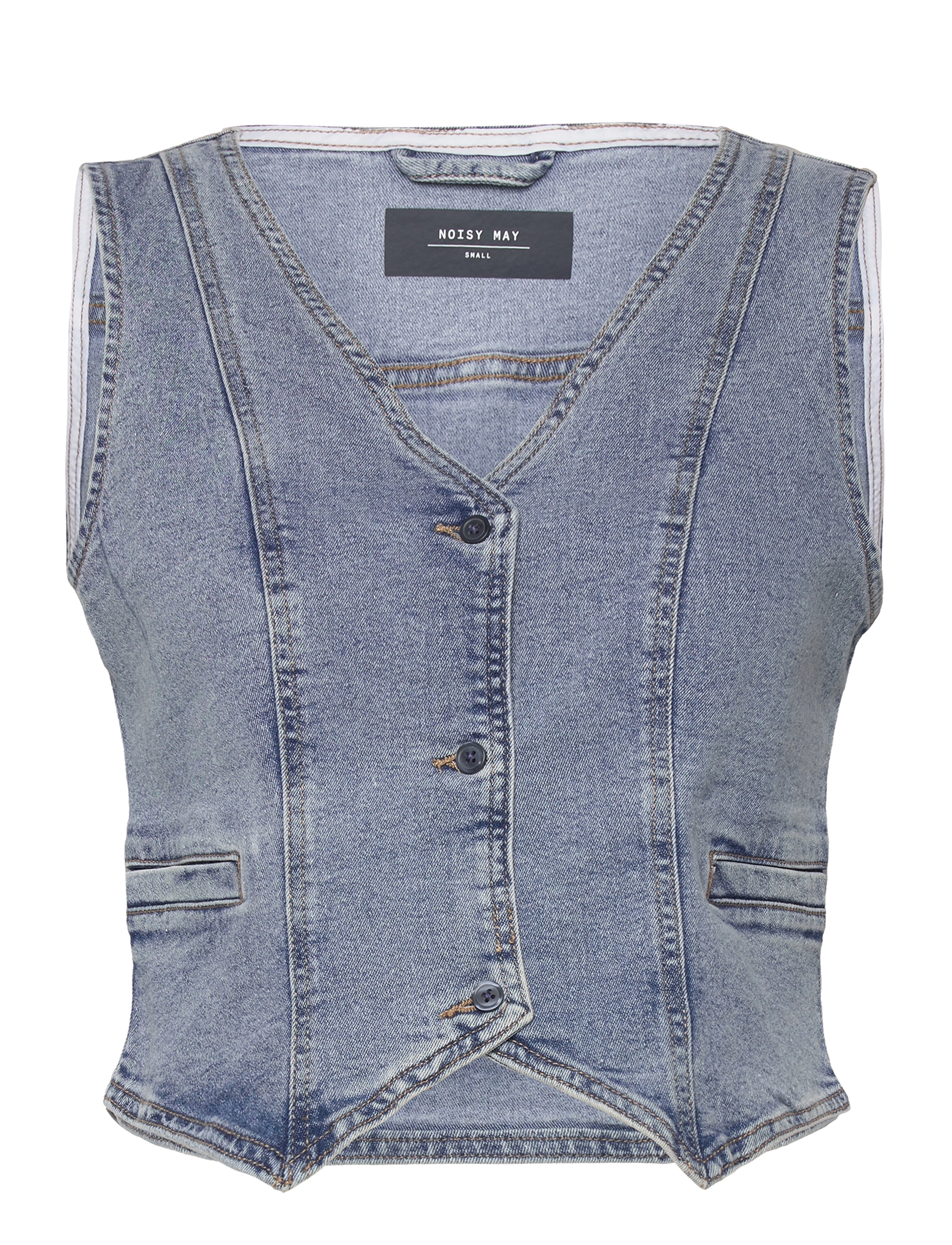 NMSANNA S/L TOP VEST VI494LB - LIGHT BLUE DENIM