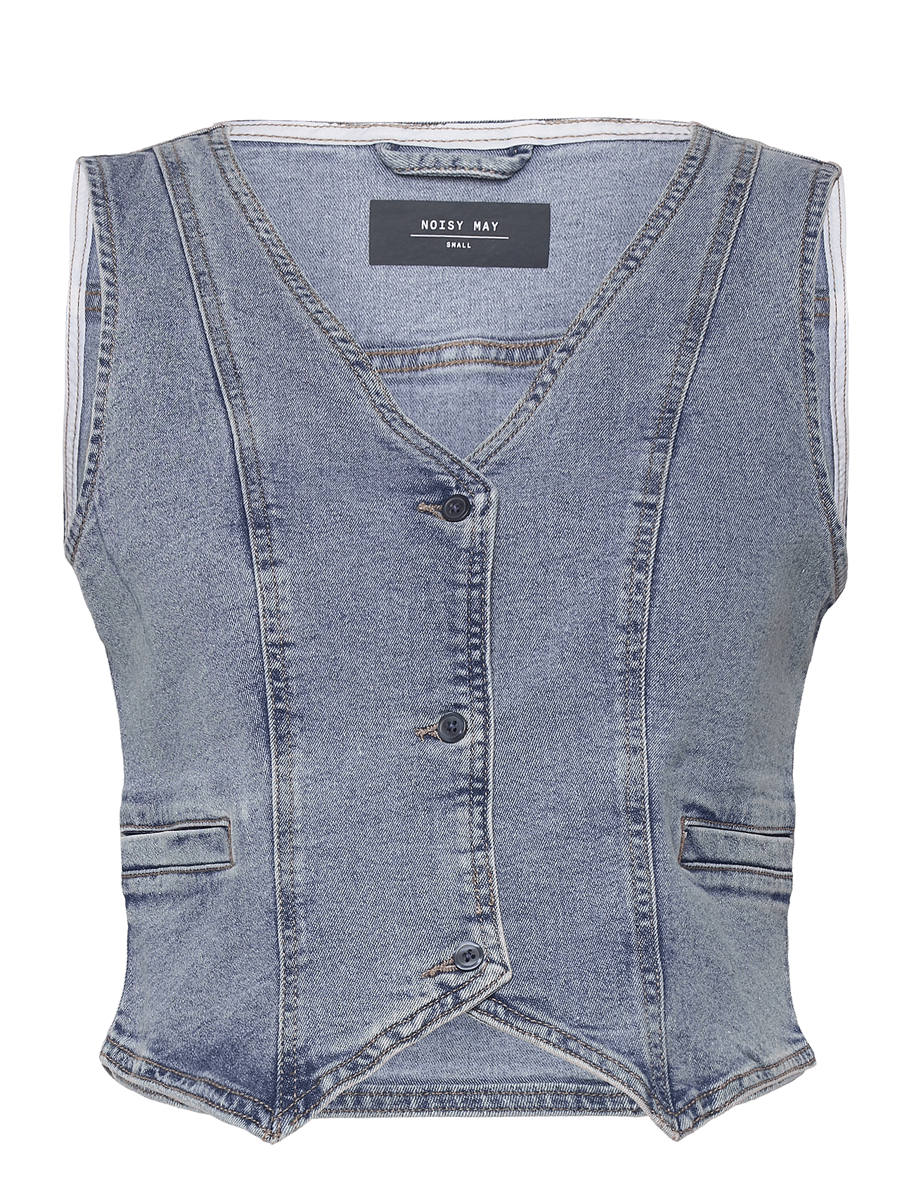 NMSANNA S/L TOP VEST VI494LB - LIGHT BLUE DENIM