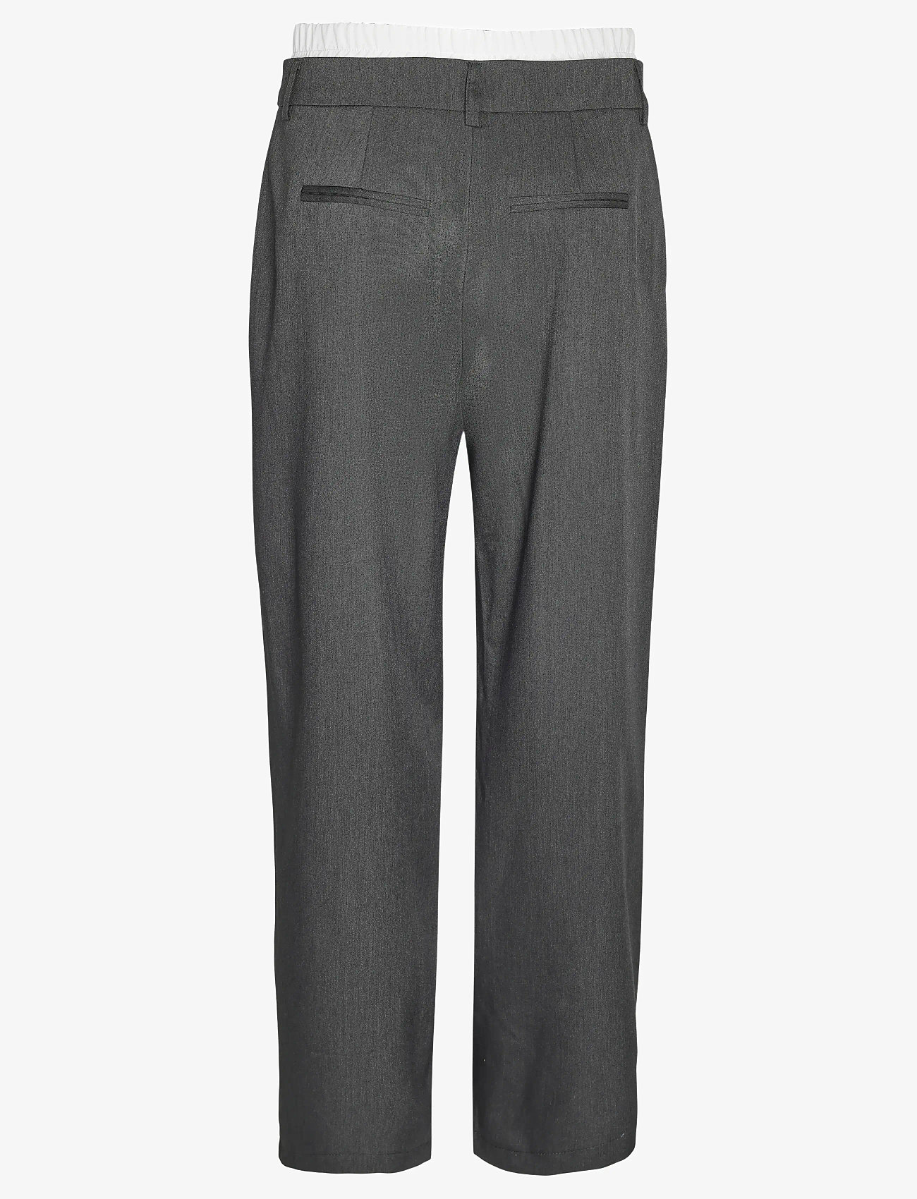 NOISY MAY - NMDAWN NW BOXER PANTS FWD - straight leg trousers - medium grey melange - 2