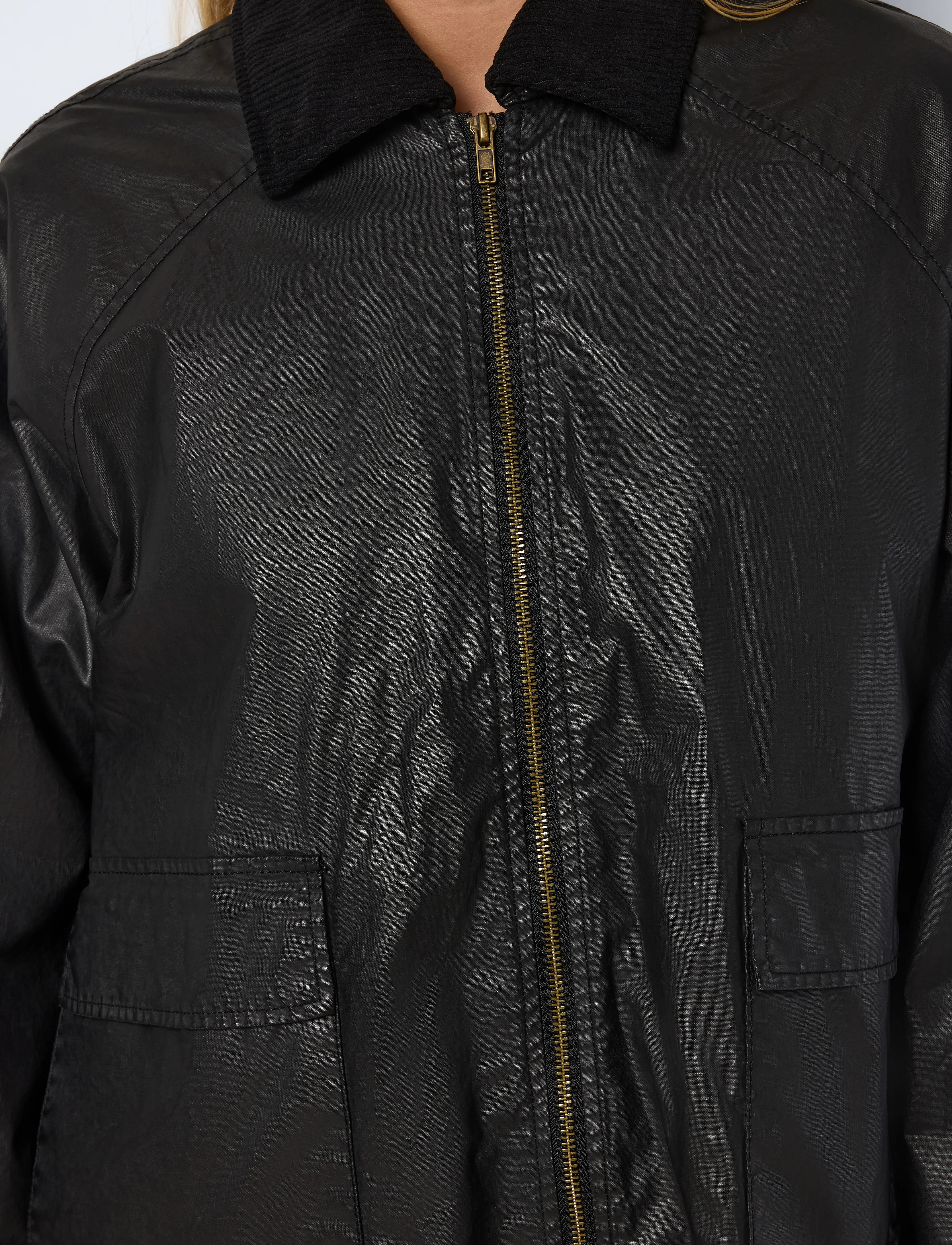 NOISY MAY - NMDRAKE L/S COATED JACKET - ytterkläder - black - 5