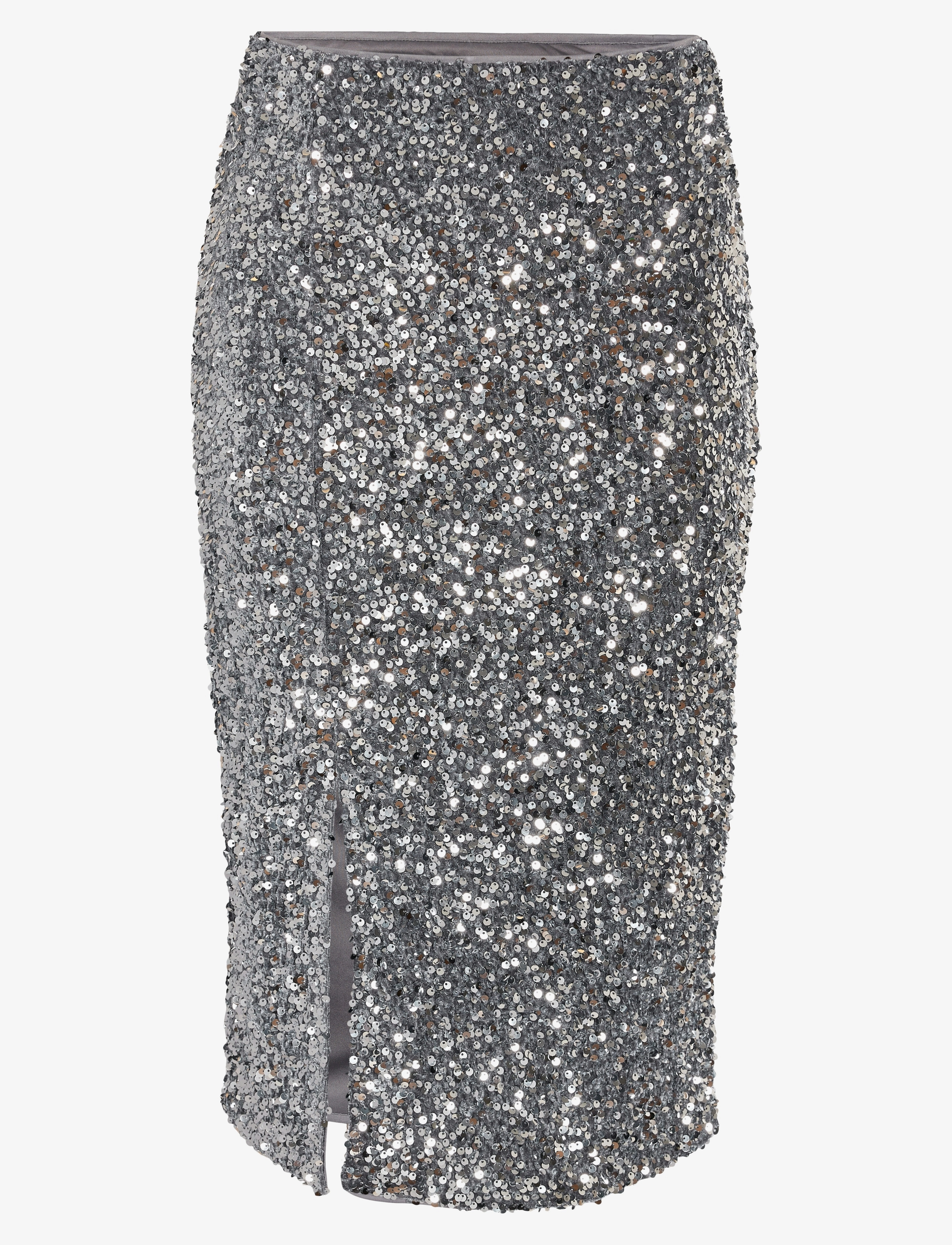 NOISY MAY NMMIA NW MIDI SEQUIN SKIRT WVN - Kollektioner - SILVER / silver