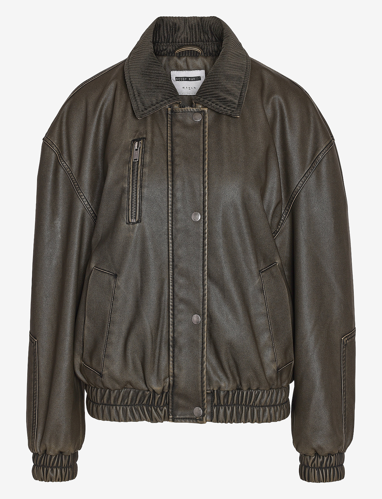 NOISY MAY - NMDOROTHY PU L/S WASHED BOMBER JACKET - green moss - 0