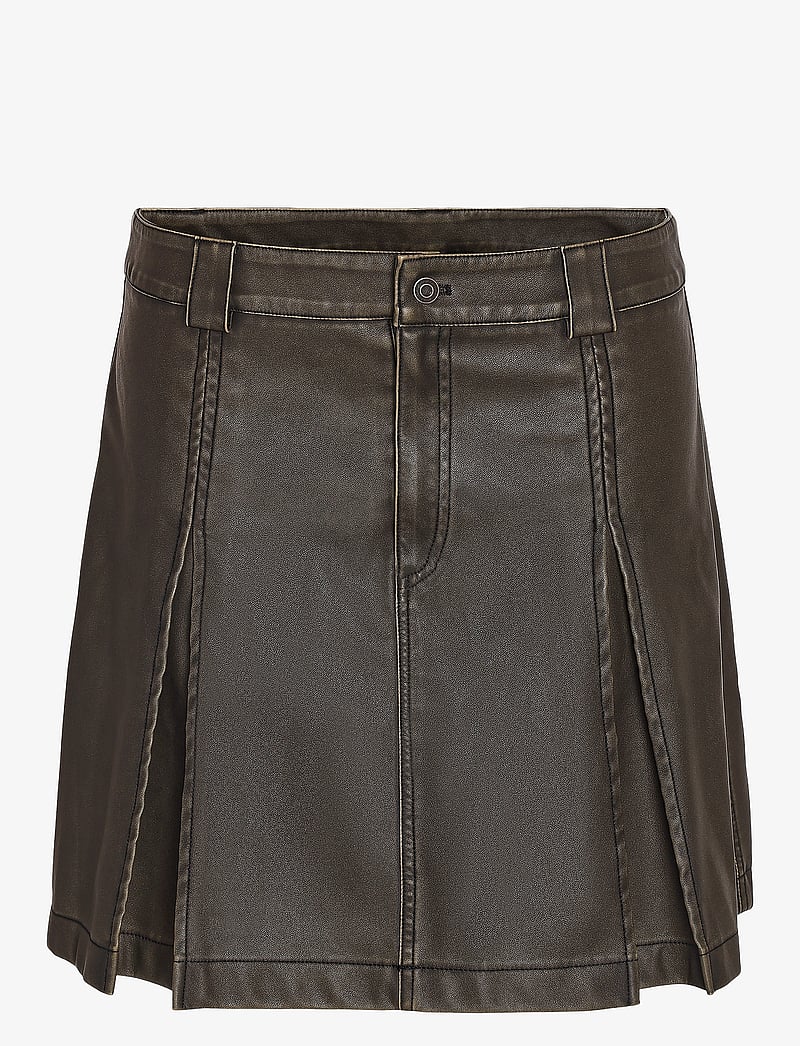 NOISY MAY - NMDOROTHY NW PU WASHED SKIRT - trumpi sijonai - green moss - 1