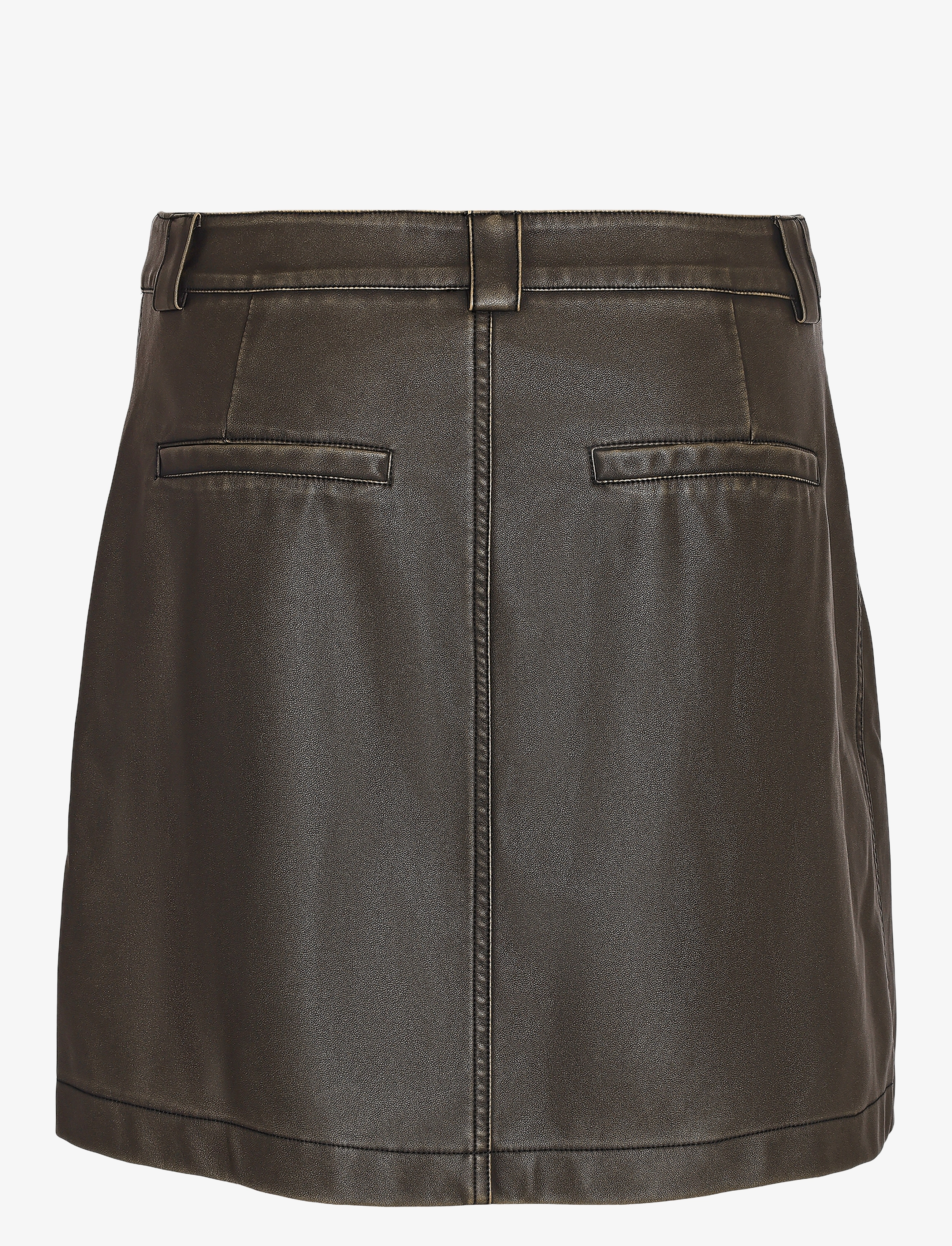 NOISY MAY - NMDOROTHY NW PU WASHED SKIRT - kurze röcke - green moss - 2
