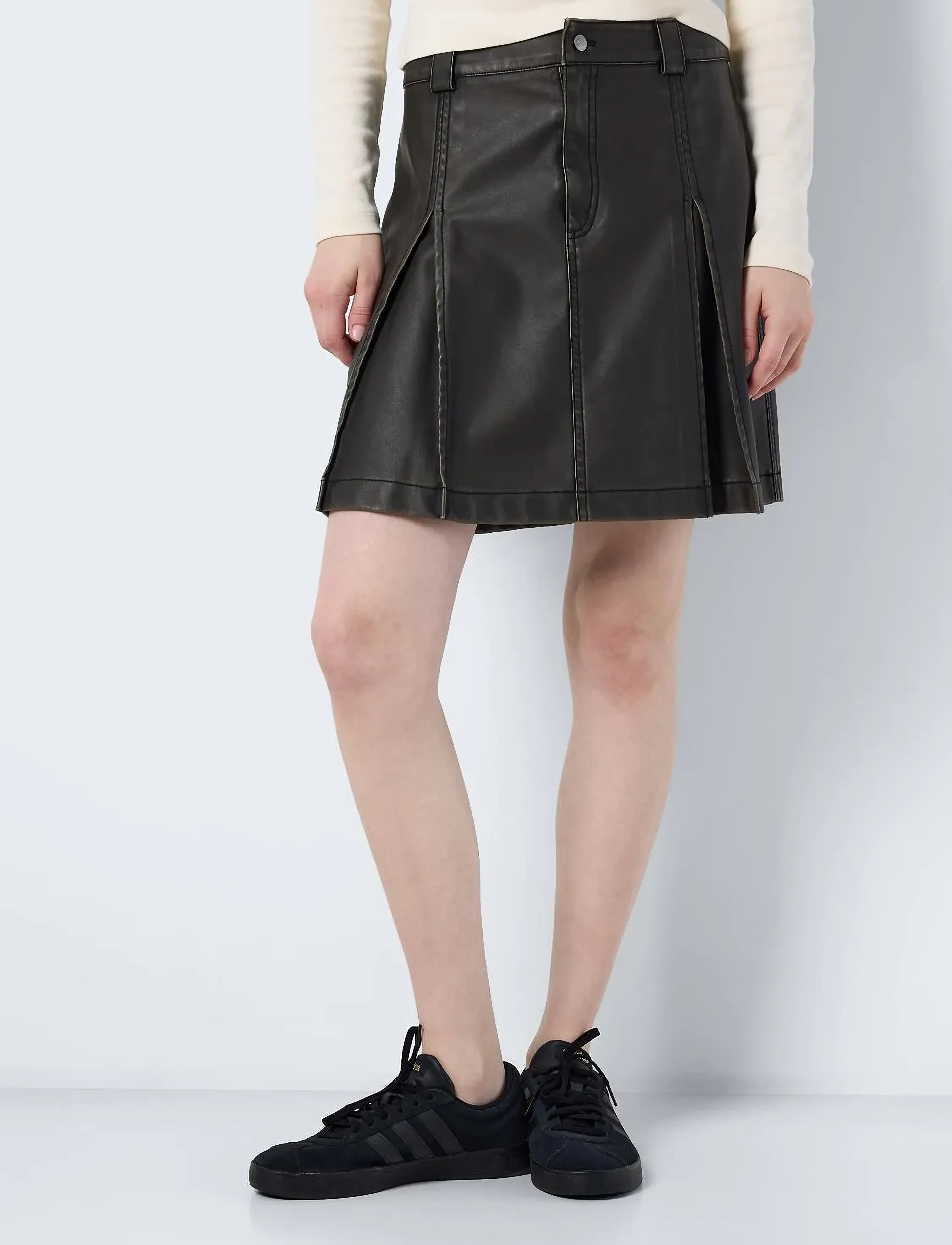 NOISY MAY Nmdorothy Nw Pu Washed Skirt, XS, Röcke, Grün - Short, Frauen