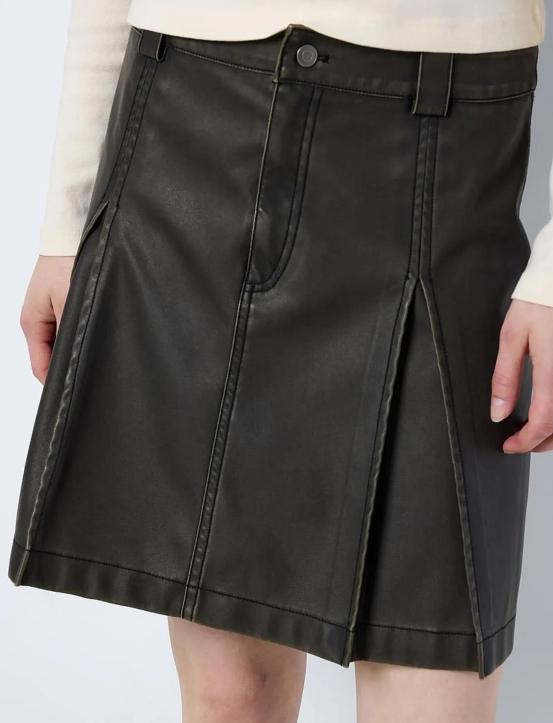NOISY MAY - NMDOROTHY NW PU WASHED SKIRT - trumpi sijonai - green moss - 5