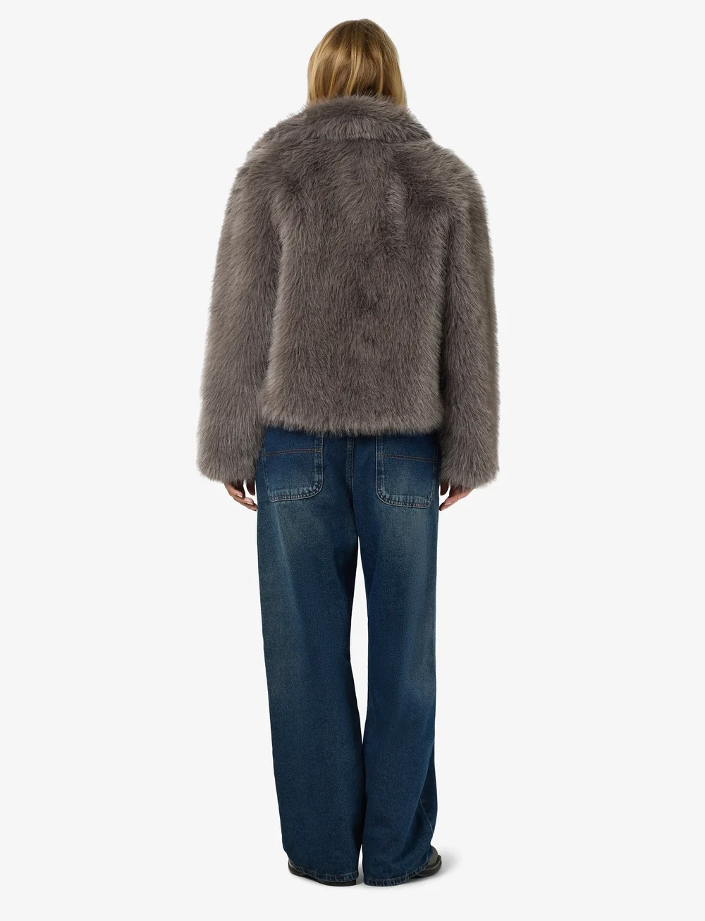 NOISY MAY - NMEVIE L/S FUR JACKET NOOS - kunstpelz - charcoal gray - 0