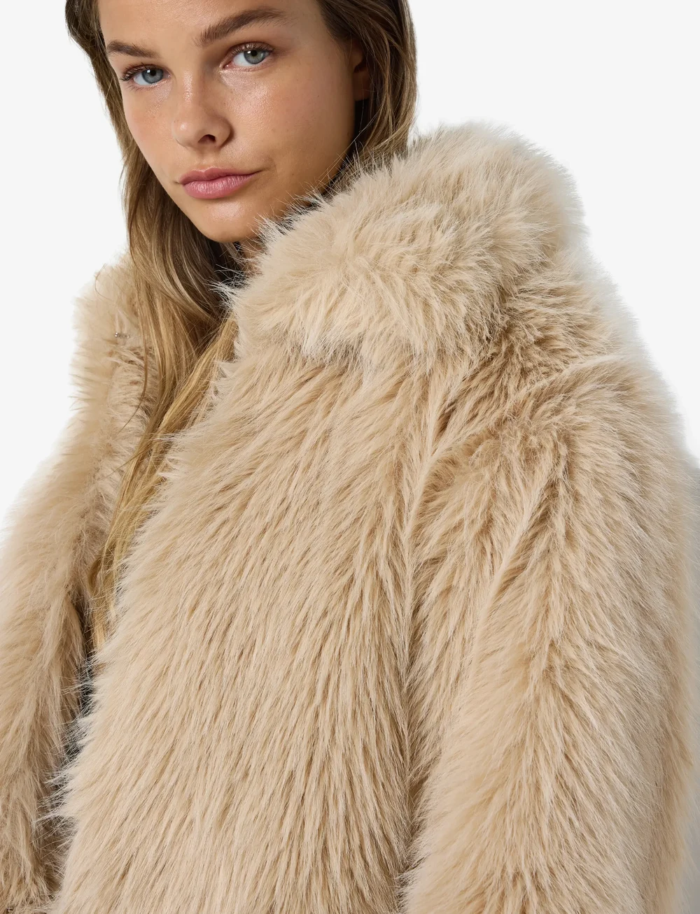 NOISY MAY - NMEVIE L/S FUR JACKET NOOS - imitatiebont jassen - oatmeal - 4