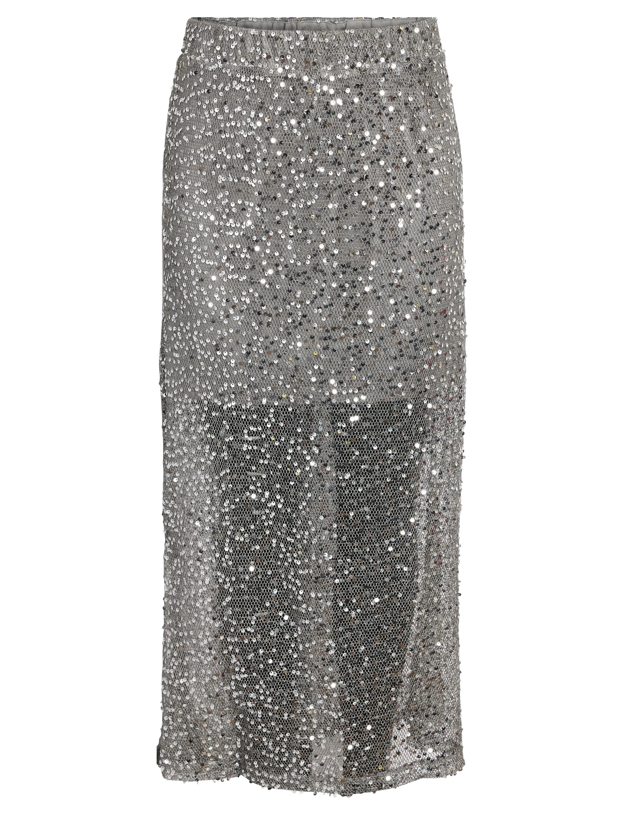 NOISY MAY Nmpaila Hw Net Pailletten Rock Jrs Silber - S - Damen