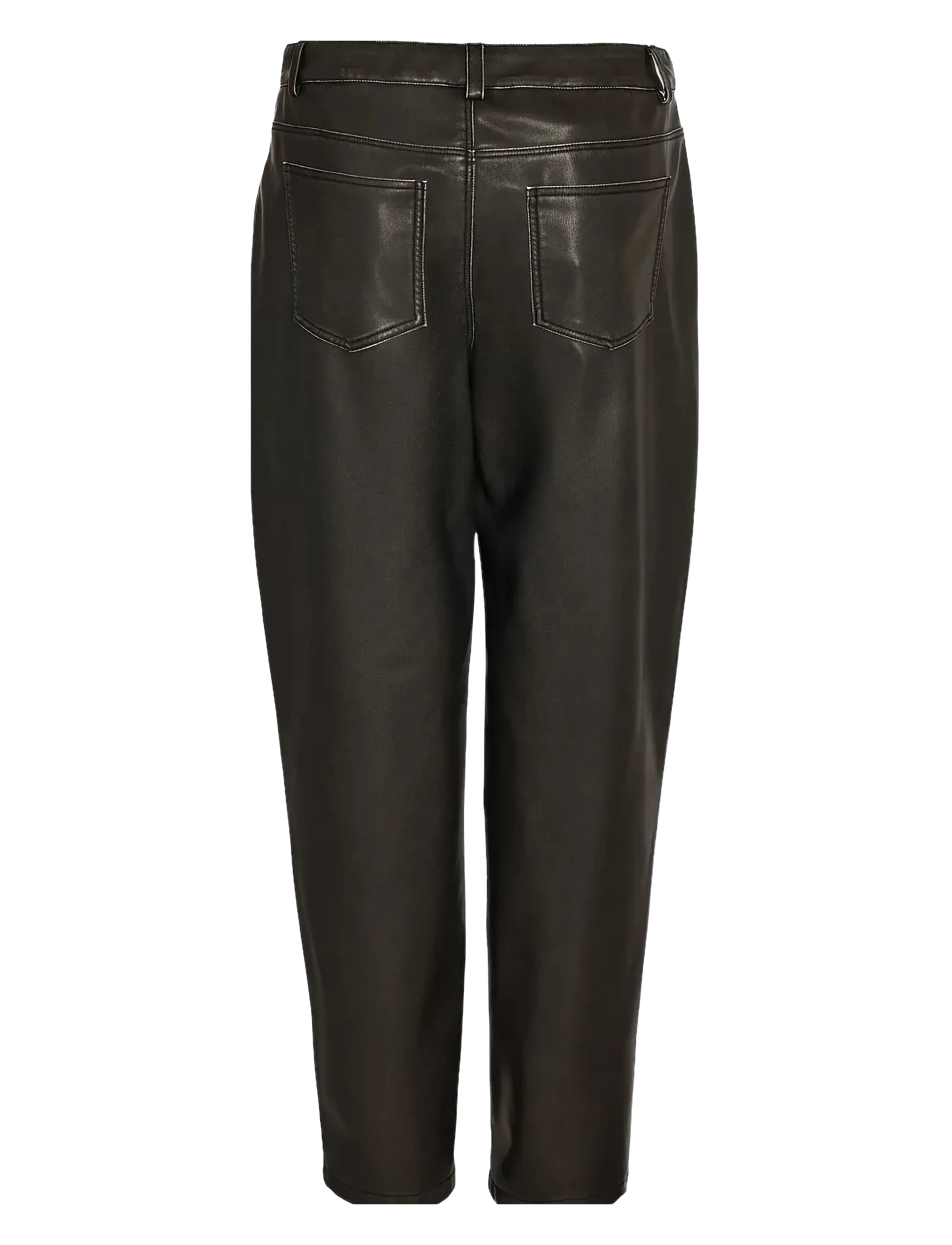 NOISY MAY - NMKIKI NW CARGO FIT PU PANT W - læderbukser - black - 1