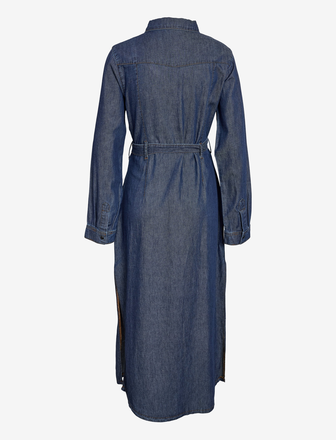 NOISY MAY - NMSIGGA L/S LONG DRESS AZ420DB - shirt dresses - dark blue denim - 1