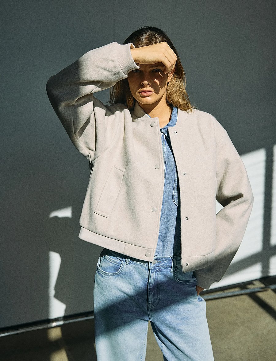 NOISY MAY - NMEDDI L/S BOMBER JACKET NOOS - frühlingsjacken - silver lining - 3