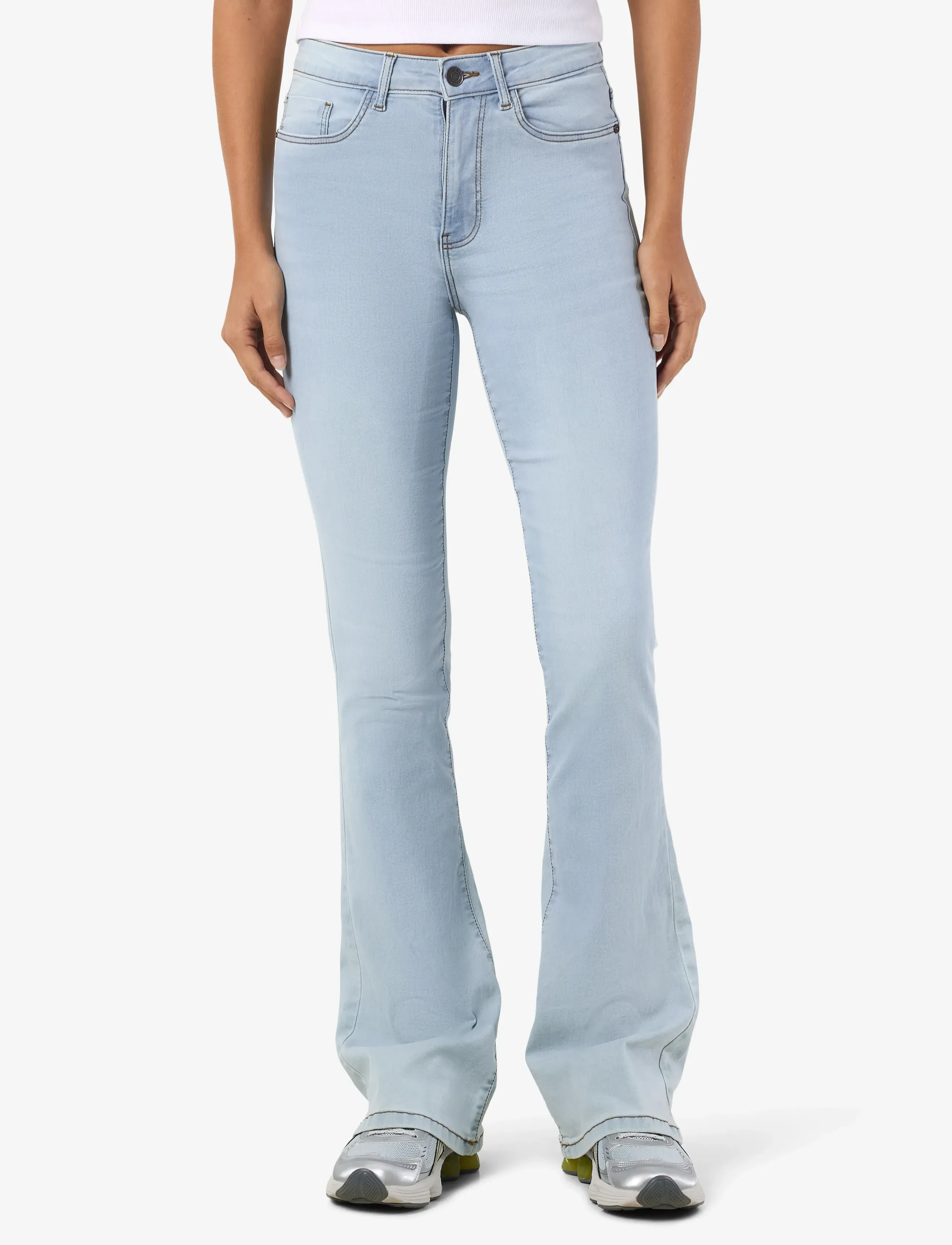 NOISY MAY NMSALLIE HW SK FLARED  VI515LB FWD NOOS - Officewear - LIGHT BLUE DENIM / blue
