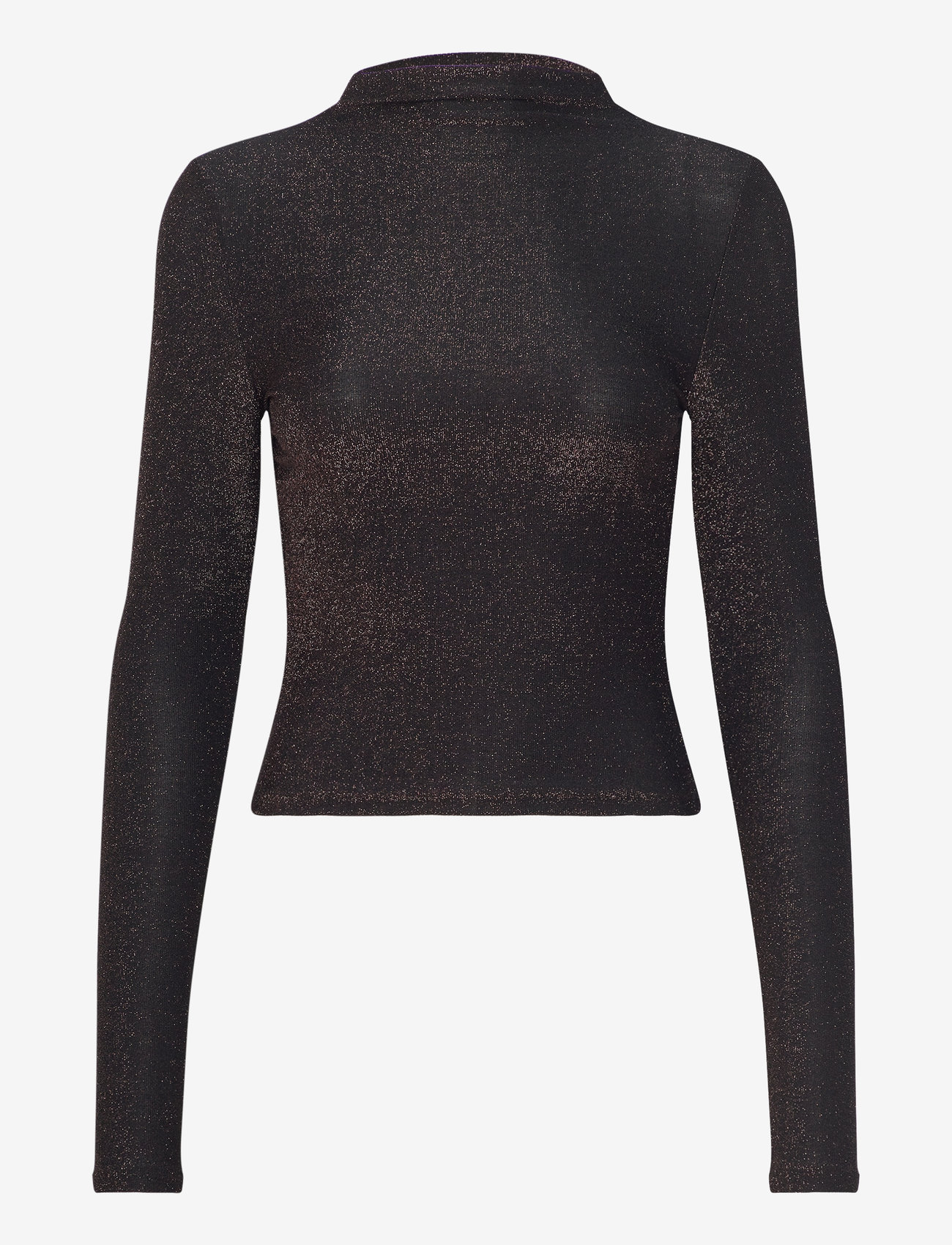 NOISY MAY - NMMABELLE L/S LUREX FUNNEL NECK JRS - black - 0