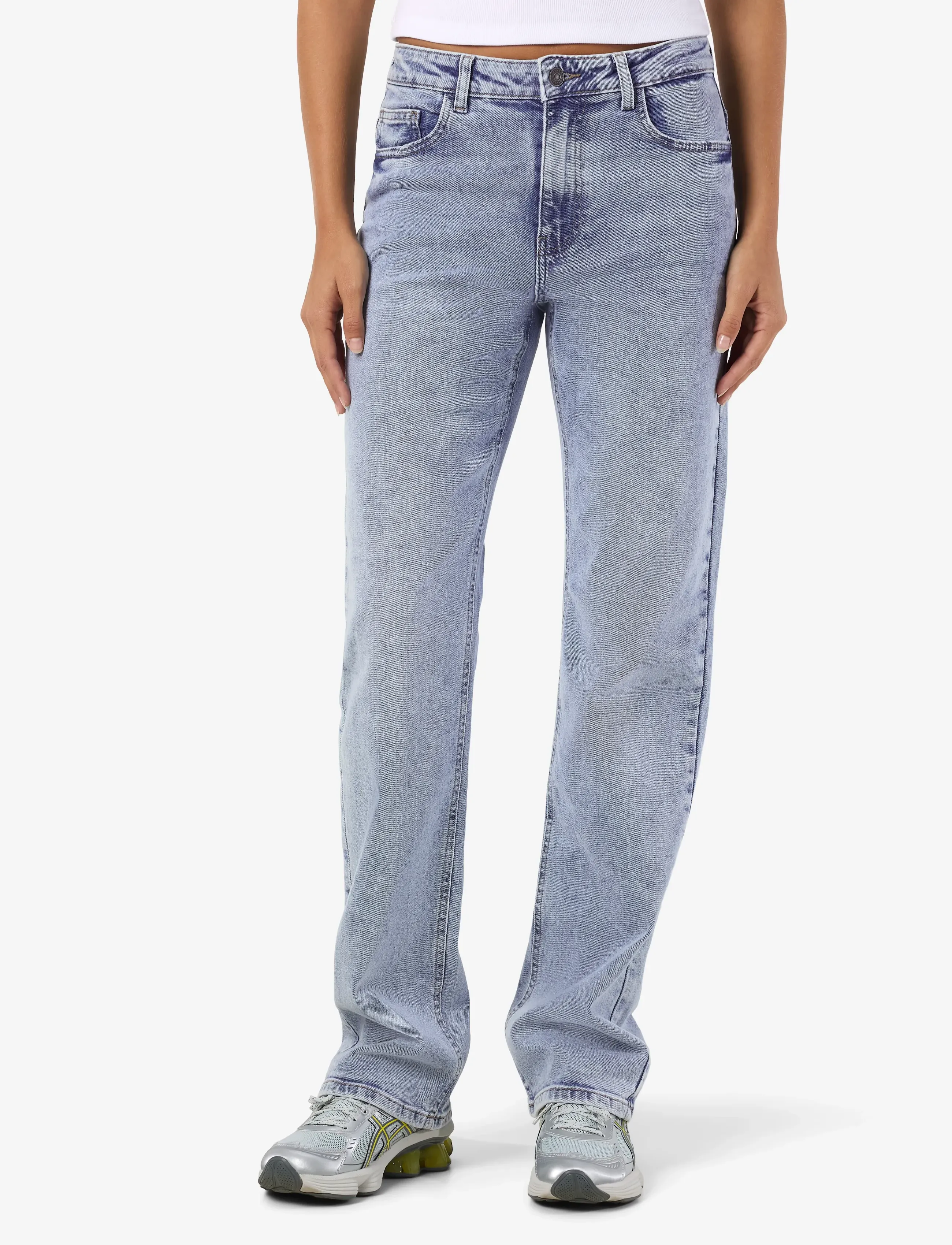 NOISY MAY NMMONICA HW STRAIGHT JEAN AZ359LB NOOS - Jeans - LIGHT BLUE DENIM / blue