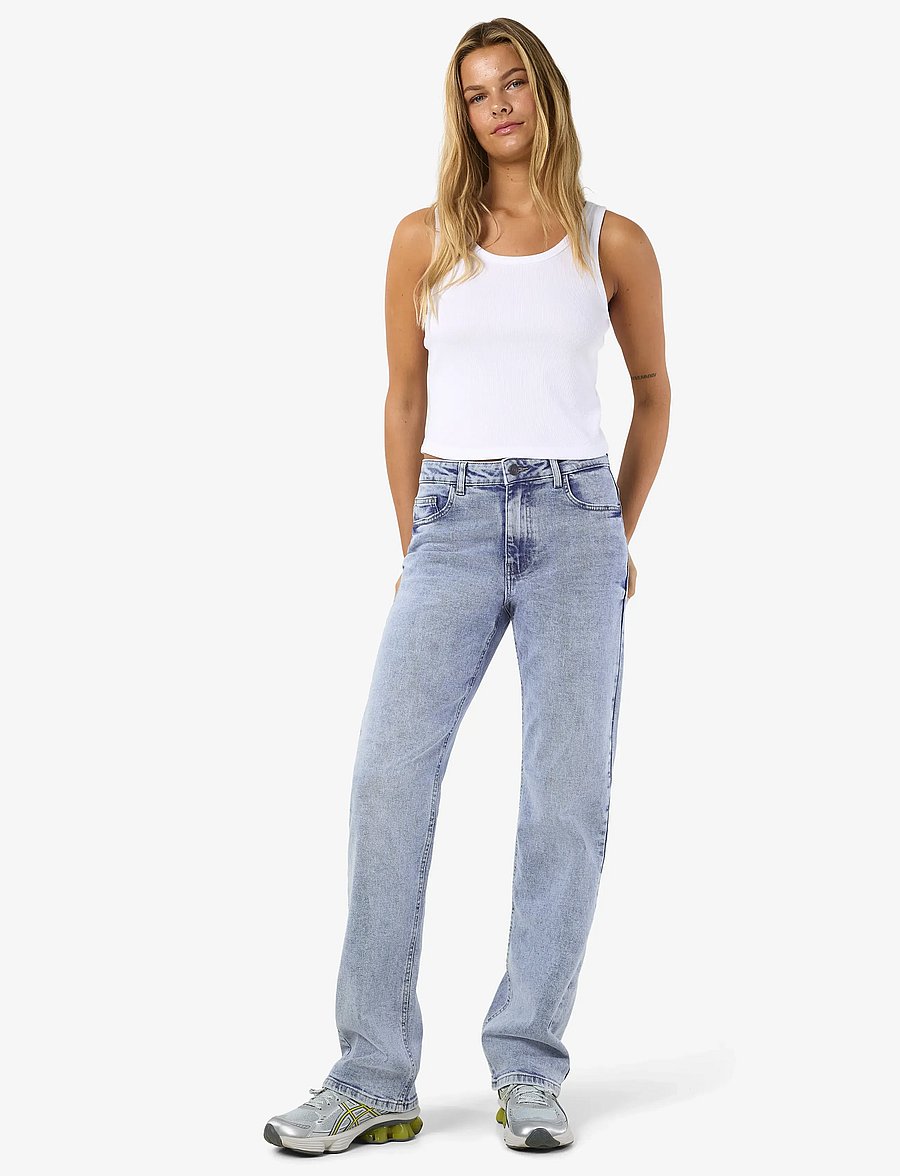 NOISY MAY - NMMONICA HW STRAIGHT JEAN AZ359LB NOOS - straight jeans - light blue denim - 5