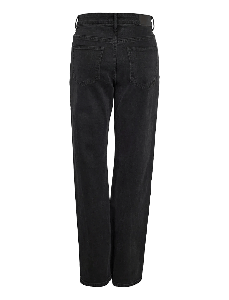 NOISY MAY - NMMONICA HW STRAIGHT JEAN BLACK NOOS - tiesaus kirpimo džinsai - black denim - 2
