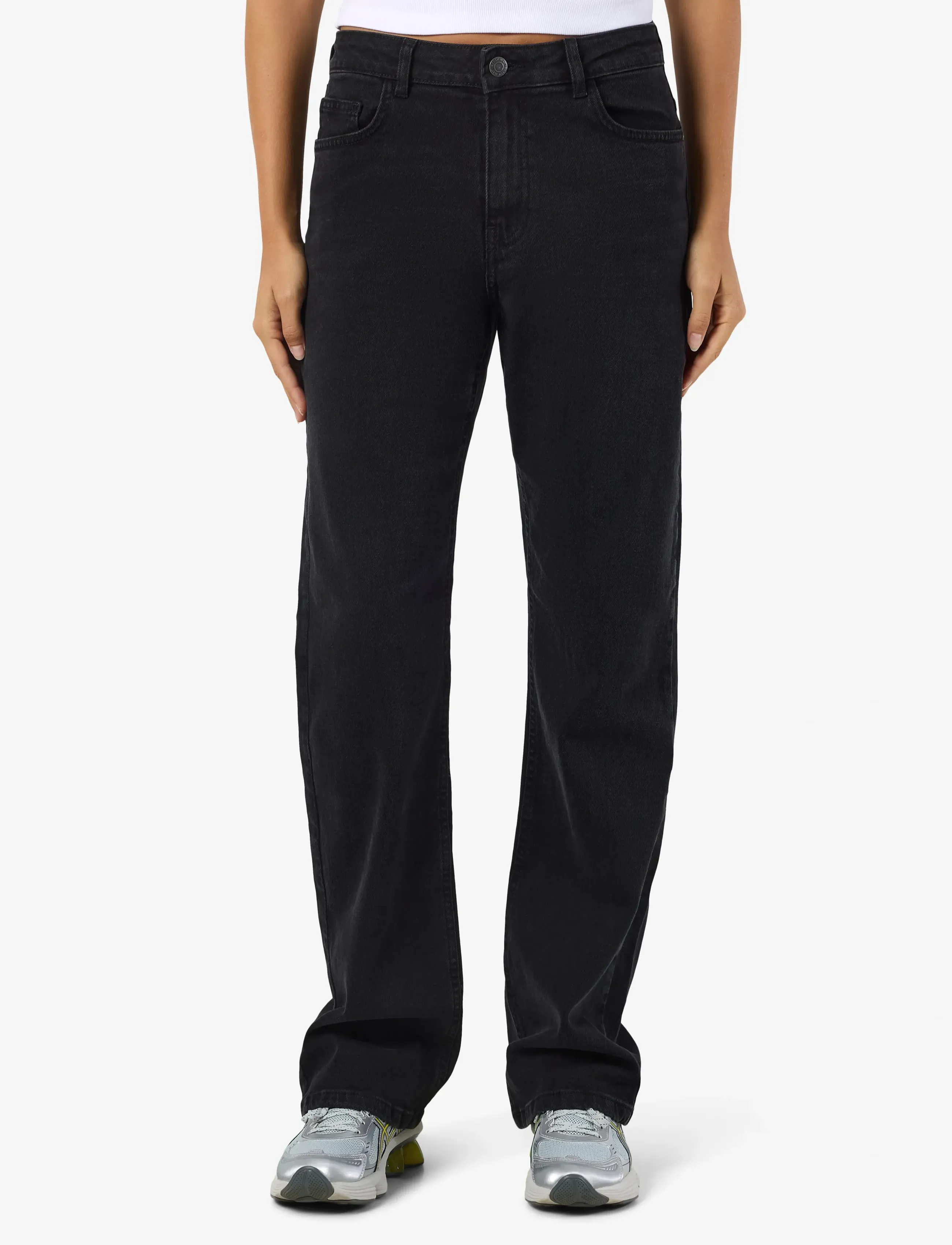 NOISY MAY NMMONICA HW STRAIGHT JEAN BLACK NOOS - Jeans - BLACK DENIM / black