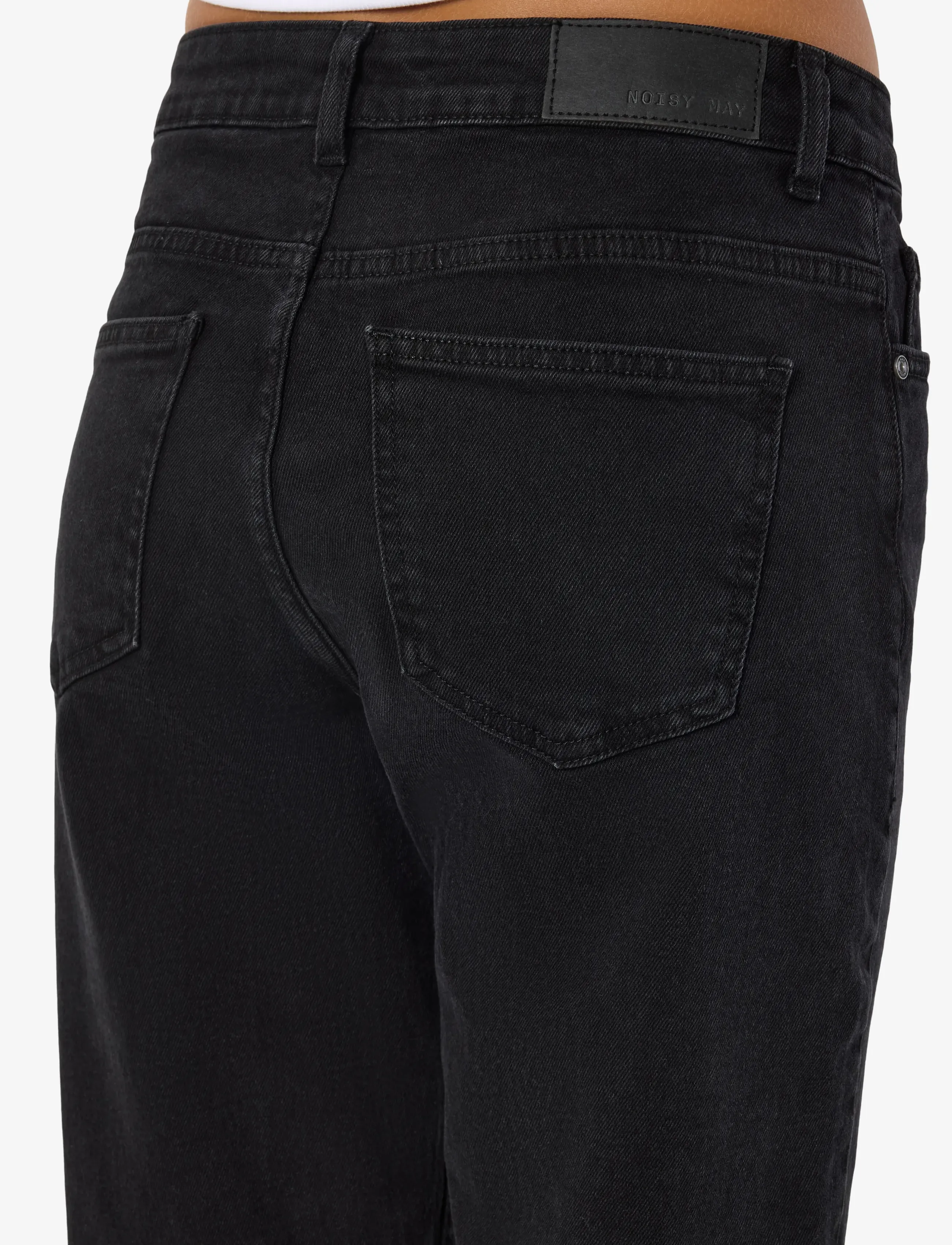 NOISY MAY - NMMONICA HW STRAIGHT JEAN BLACK NOOS - tiesaus kirpimo džinsai - black denim - 4