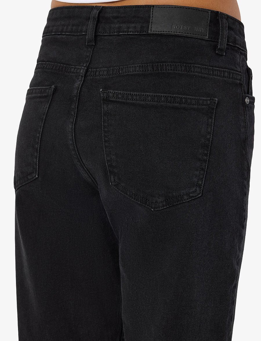 NOISY MAY - NMMONICA HW STRAIGHT JEAN BLACK NOOS - tiesaus kirpimo džinsai - black denim - 4