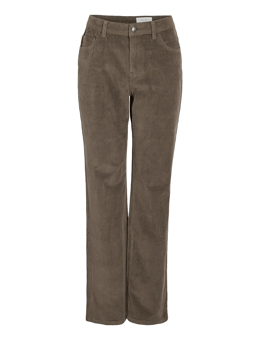 NOISY MAY - NMCORD YOLANDA MW WIDE STR JEANS NOOS - corduroy pants - morel - 1