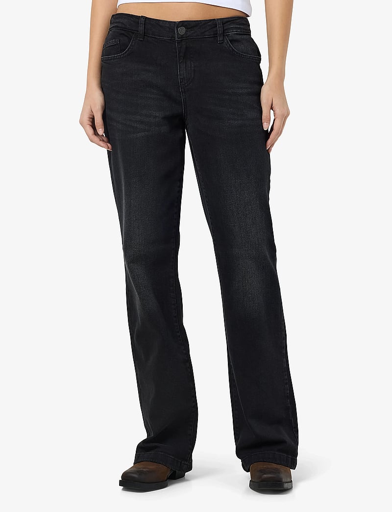 NOISY MAY - NMNILA LW WIDE JEANS AZ423BL NOOS - vida jeans - black denim - 0