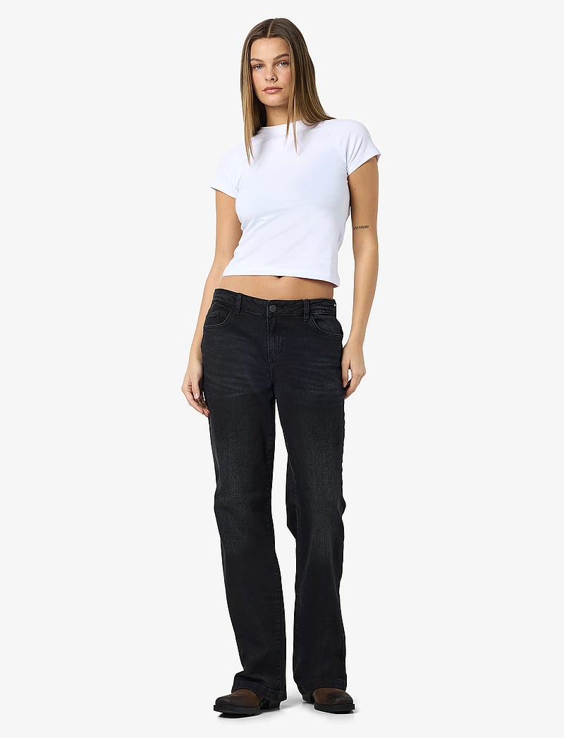 NOISY MAY - NMNILA LW WIDE JEANS AZ423BL NOOS - vida jeans - black denim - 3