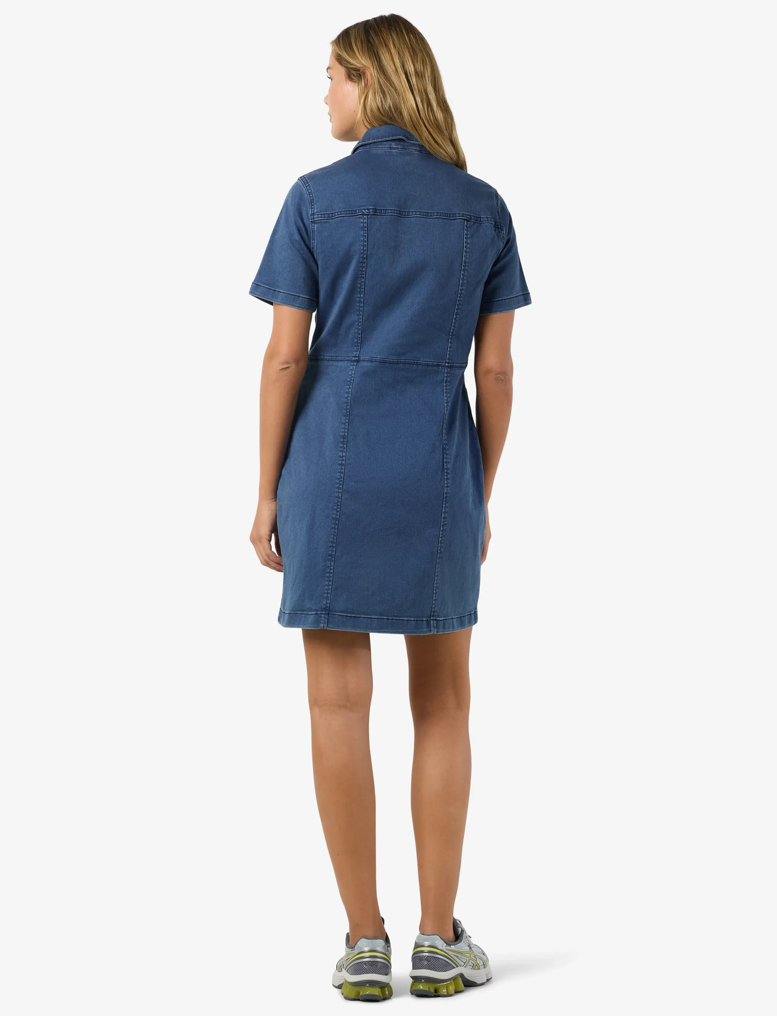 NOISY MAY - NMNISA S/S SLIM DENIM DRESS VI534MB NOOS - denimkjoler - medium blue denim - 4