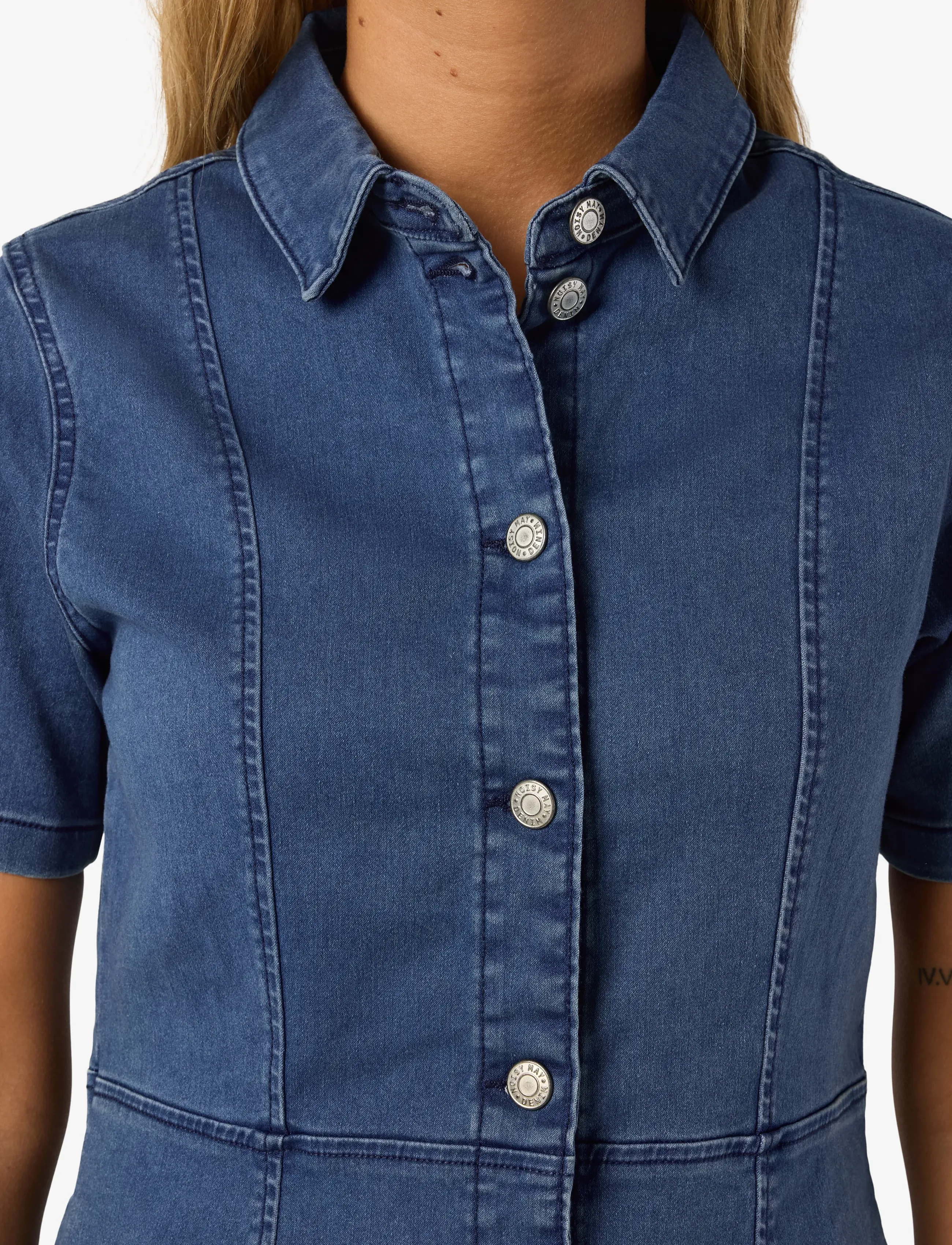 NOISY MAY Nmnisa S/S Slim Denim Dress Vi534Mb Noos korta klänningar dam – bild 6
