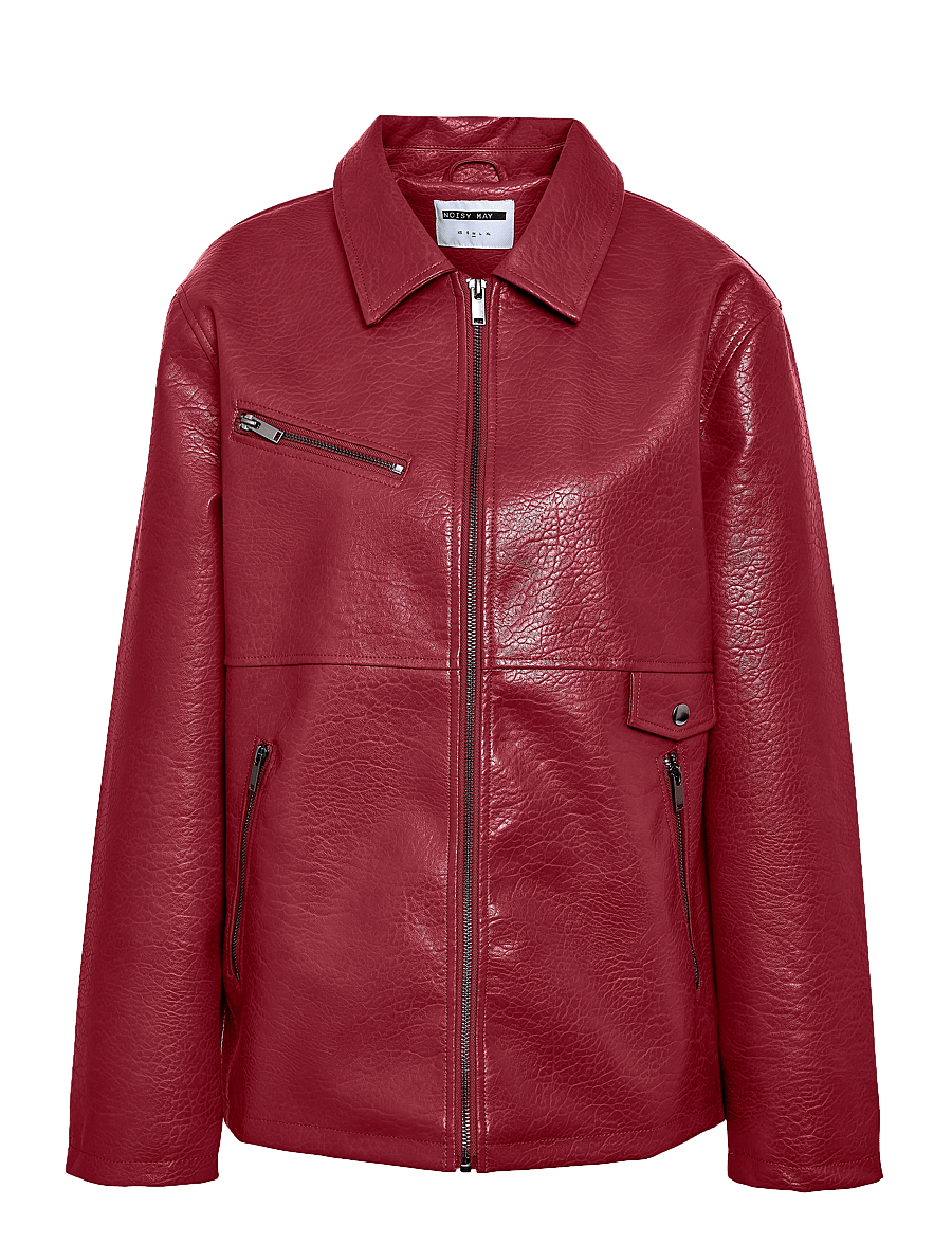NOISY MAY - NMGWEN PU JACKET - frühlingsjacken - spiced apple - 1