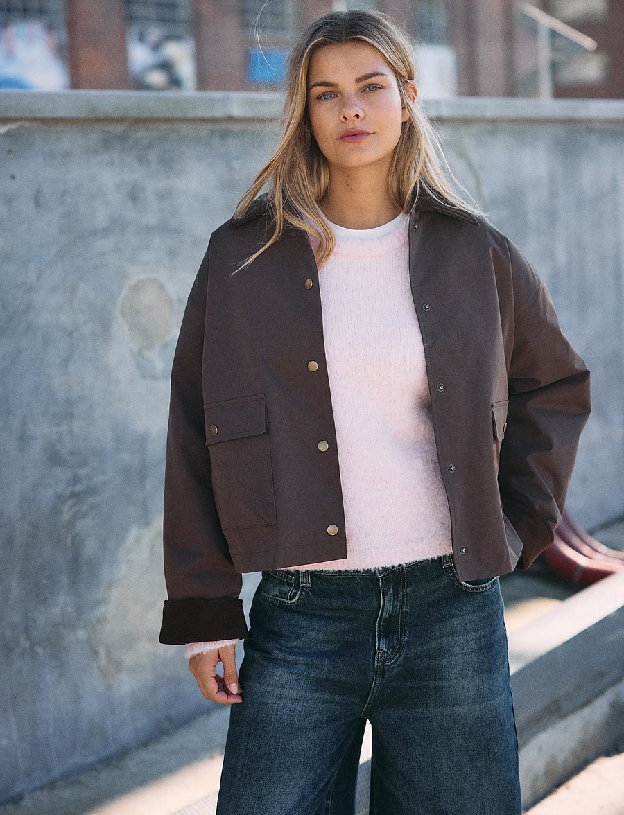 NOISY MAY - NMNORA CORDUROY COLLAR JACKET NOOS - chocolate brown - 0