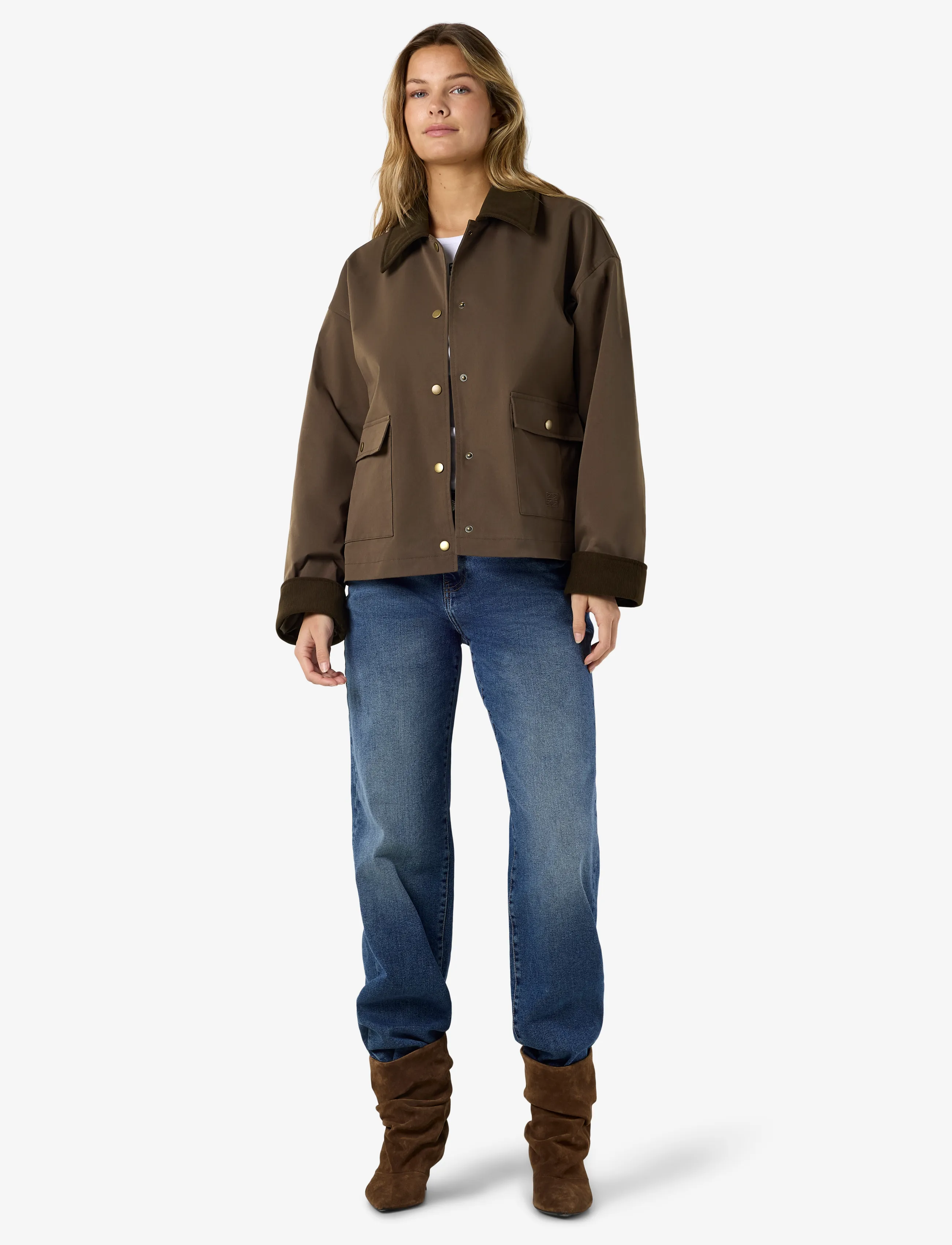 NOISY MAY - NMNORA CORDUROY COLLAR JACKET NOOS - kevadjoped - chocolate brown - 3