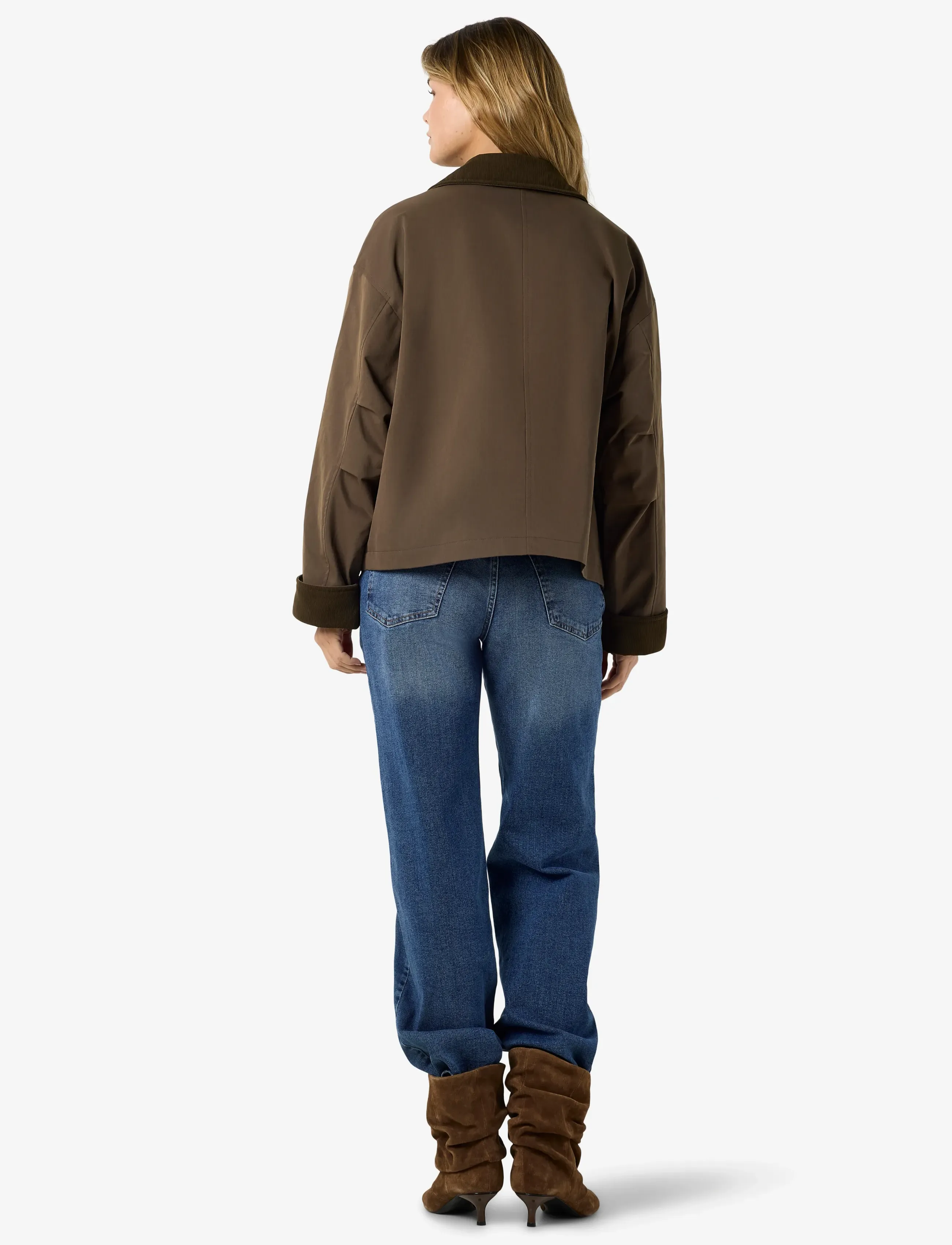 NOISY MAY - NMNORA CORDUROY COLLAR JACKET NOOS - chocolate brown - 4