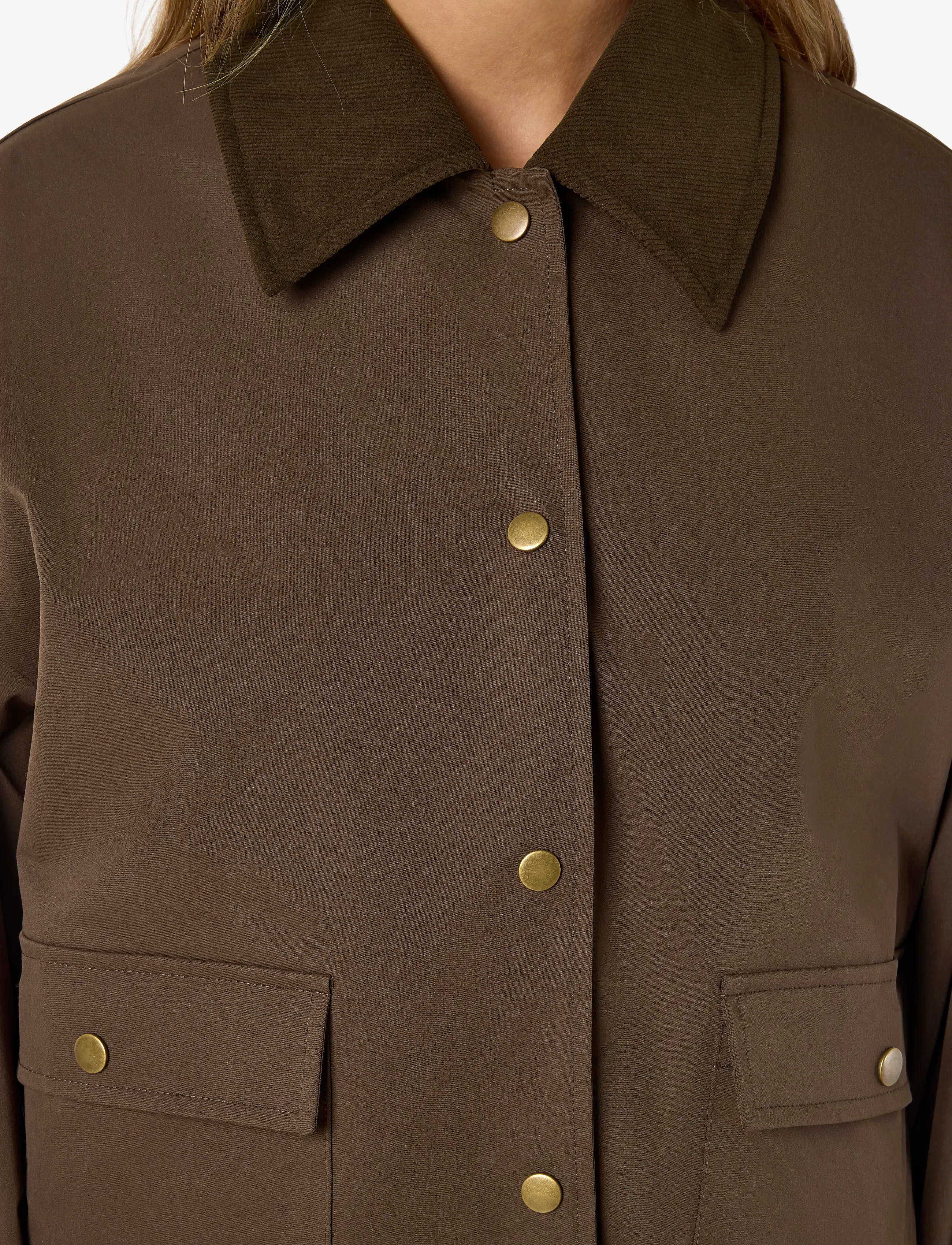 NOISY MAY - NMNORA CORDUROY COLLAR JACKET NOOS - chocolate brown - 5