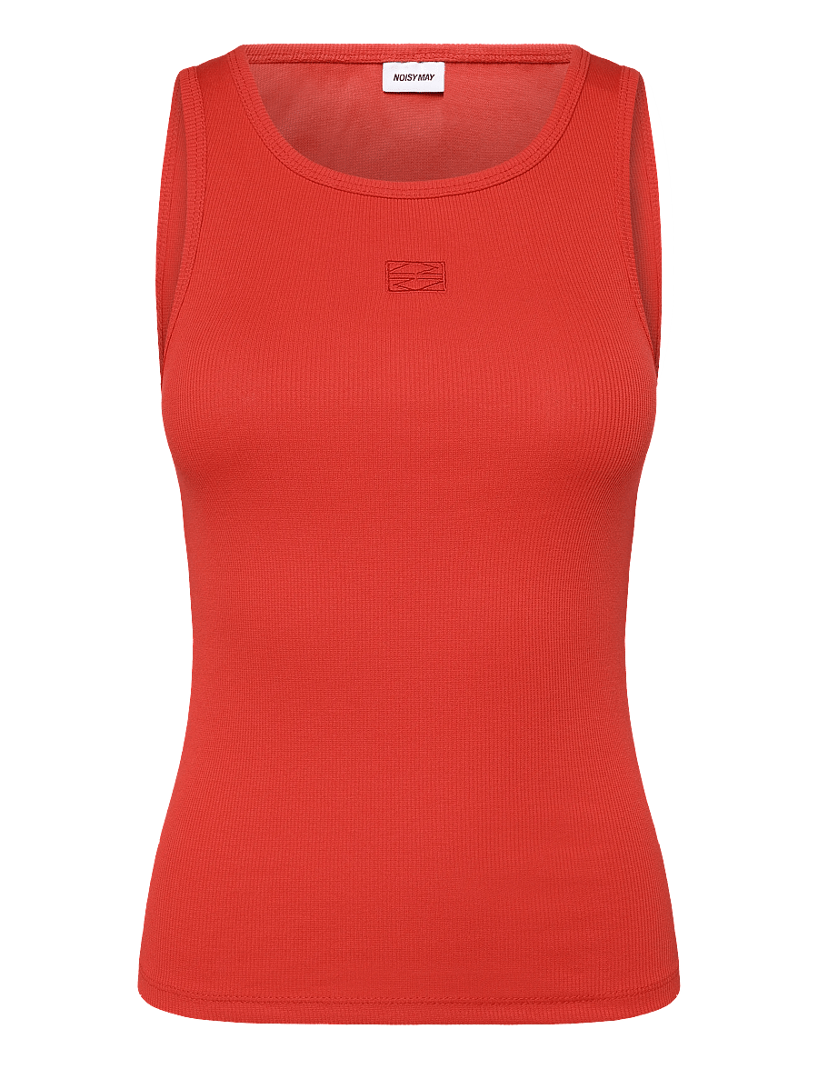 NOISY MAY - NMMAYA S/L REGULAR TANK TOP NOOS - linnen - tomato - 1