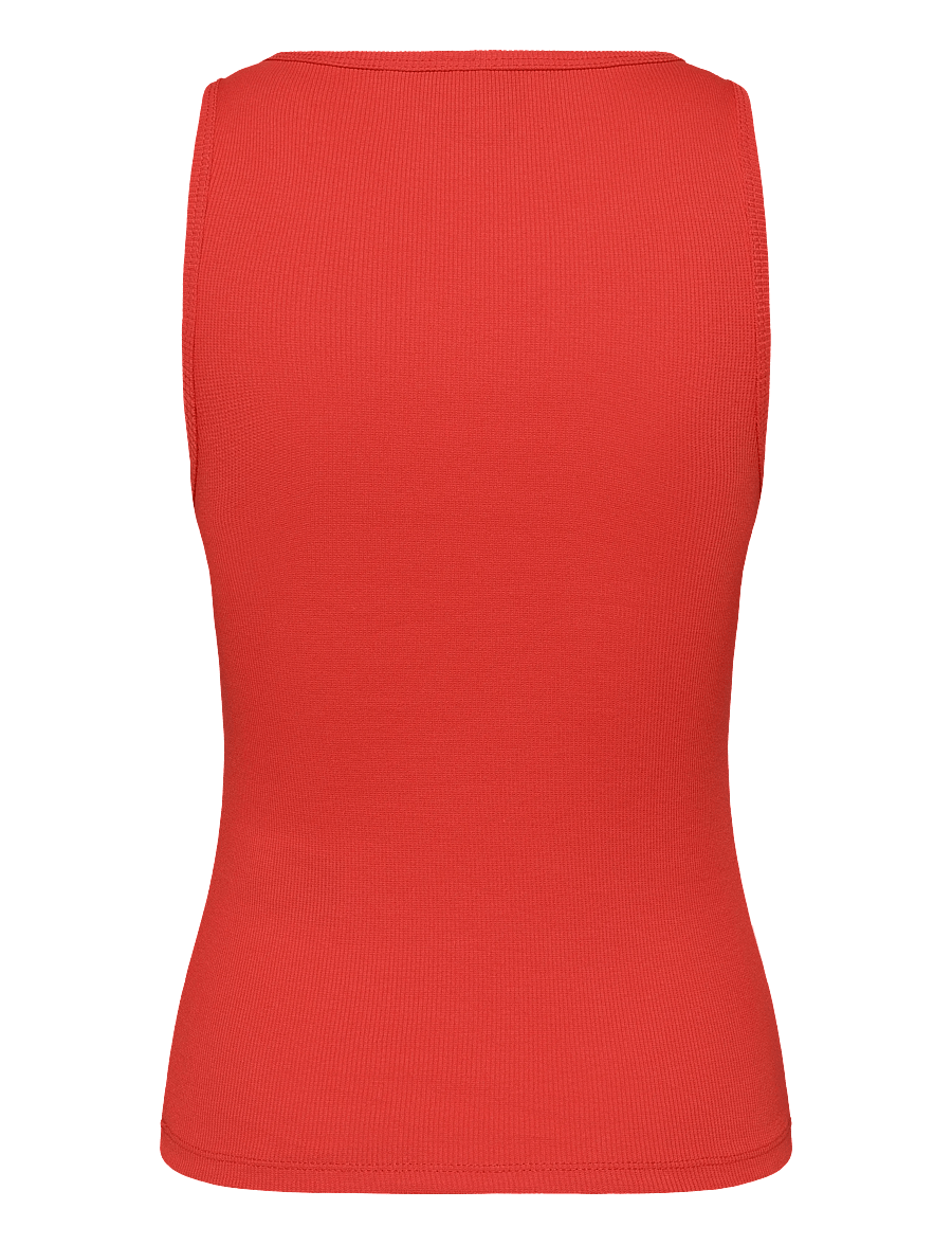 NOISY MAY - NMMAYA S/L REGULAR TANK TOP NOOS - linnen - tomato - 2