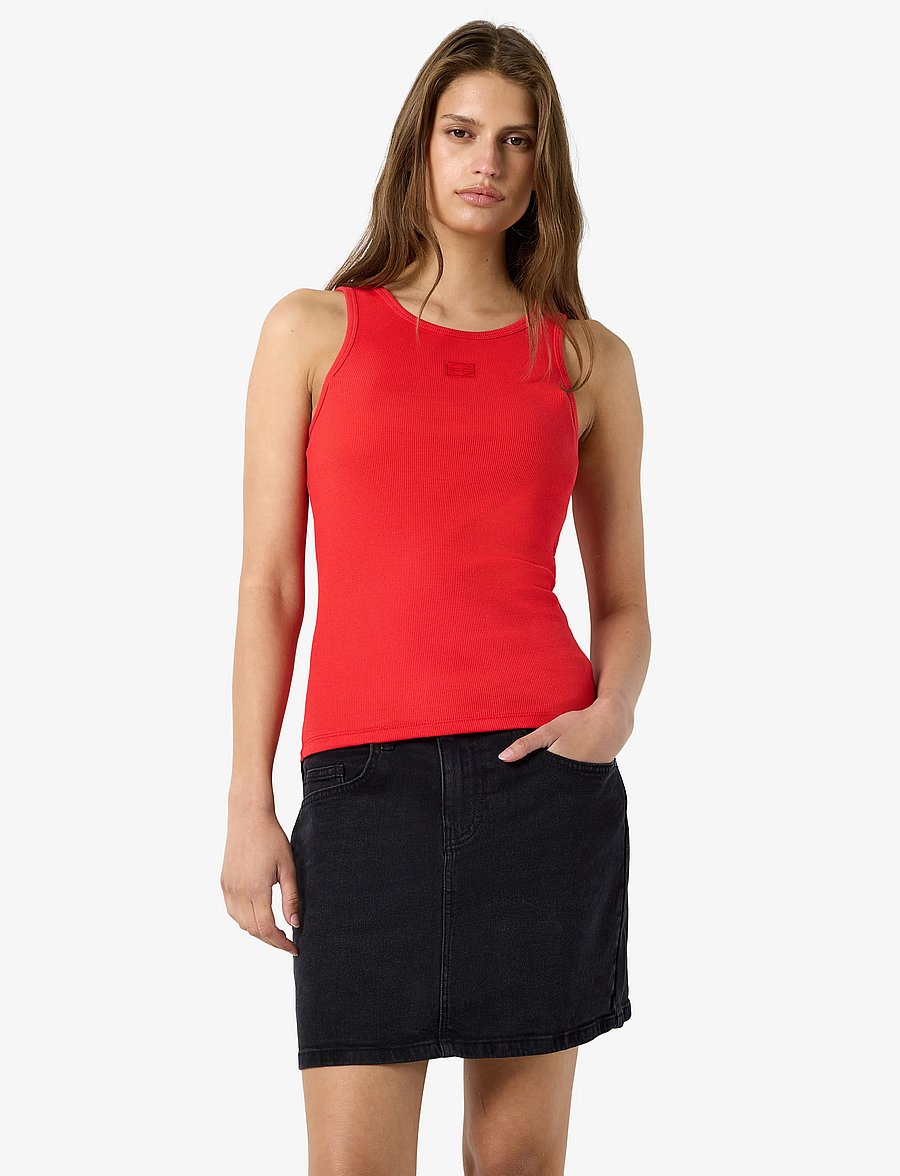 NOISY MAY - NMMAYA S/L REGULAR TANK TOP NOOS - varrukateta topid - tomato - 0