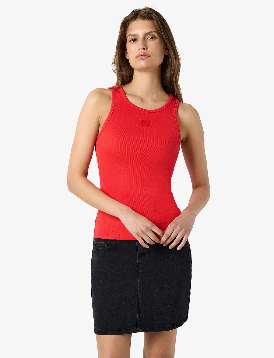 NOISY MAY - NMMAYA S/L REGULAR TANK TOP NOOS - varrukateta topid - tomato - 5