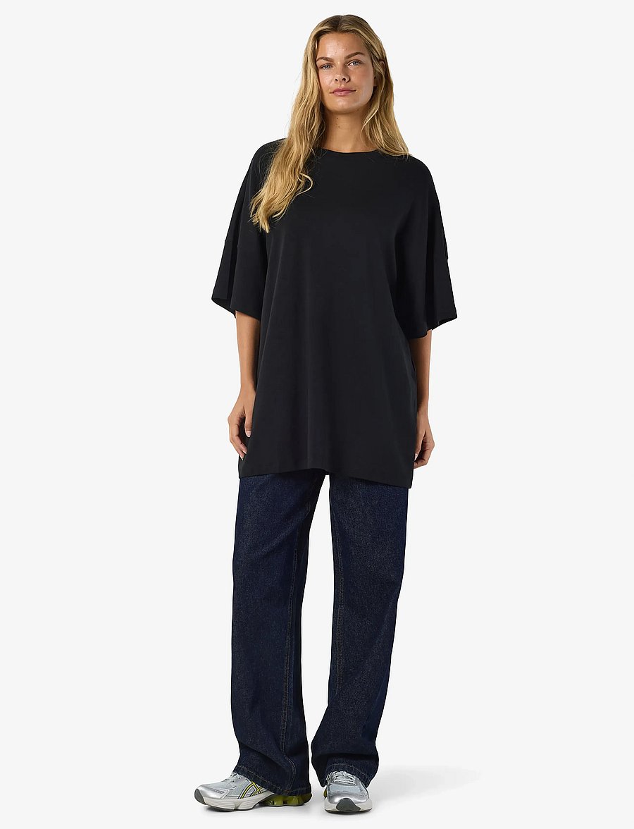 NOISY MAY - NMMOCCA 2/4 BOXY TEE DRESS JRS NOOS - t-särkkleidid - black - 2