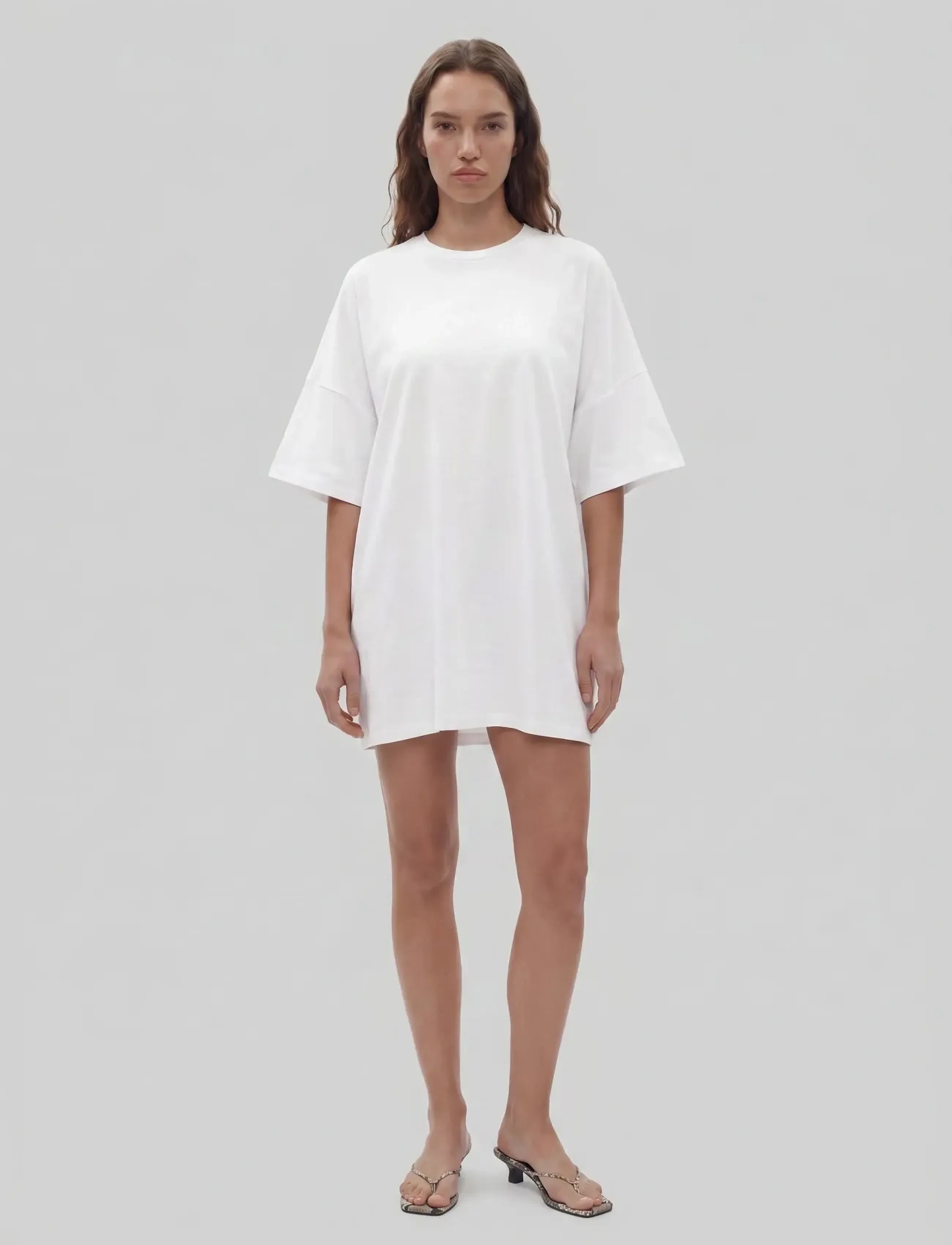 NOISY MAY - NMMOCCA 2/4 BOXY TEE DRESS JRS NOOS - t-shirt dresses - bright white - 2