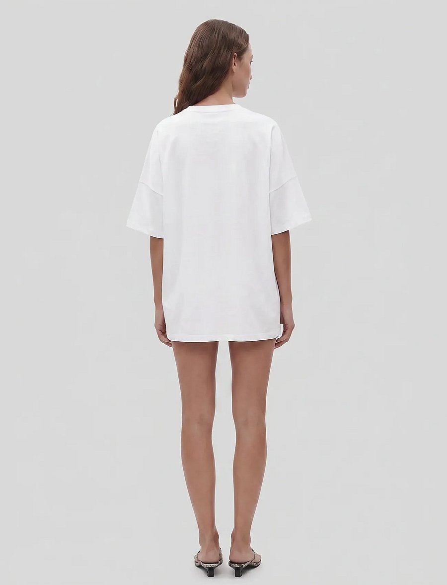 NOISY MAY - NMMOCCA 2/4 BOXY TEE DRESS JRS NOOS - t-särkkleidid - bright white - 3