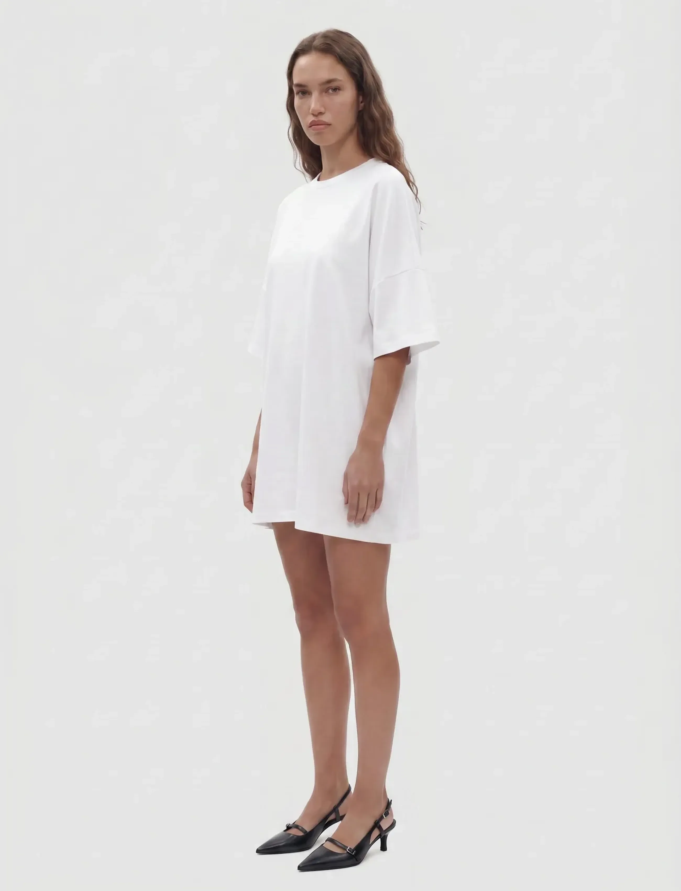 NOISY MAY - NMMOCCA 2/4 BOXY TEE DRESS JRS NOOS - t-shirt dresses - bright white - 5