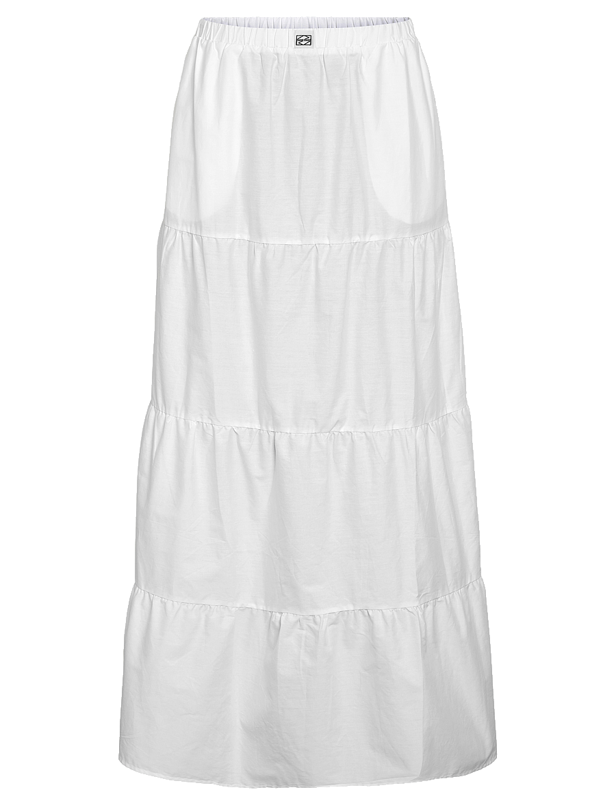 NOISY MAY - NMFREJA POPELINE MAXI SKIRT WVN - maksiseelikud - bright white - 1