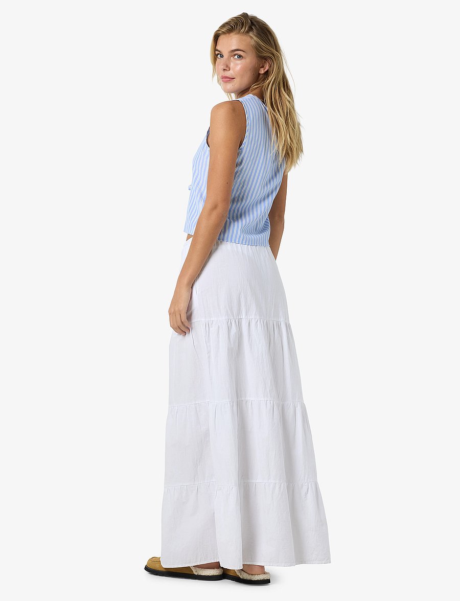NOISY MAY - NMFREJA POPELINE MAXI SKIRT WVN - maksiseelikud - bright white - 4