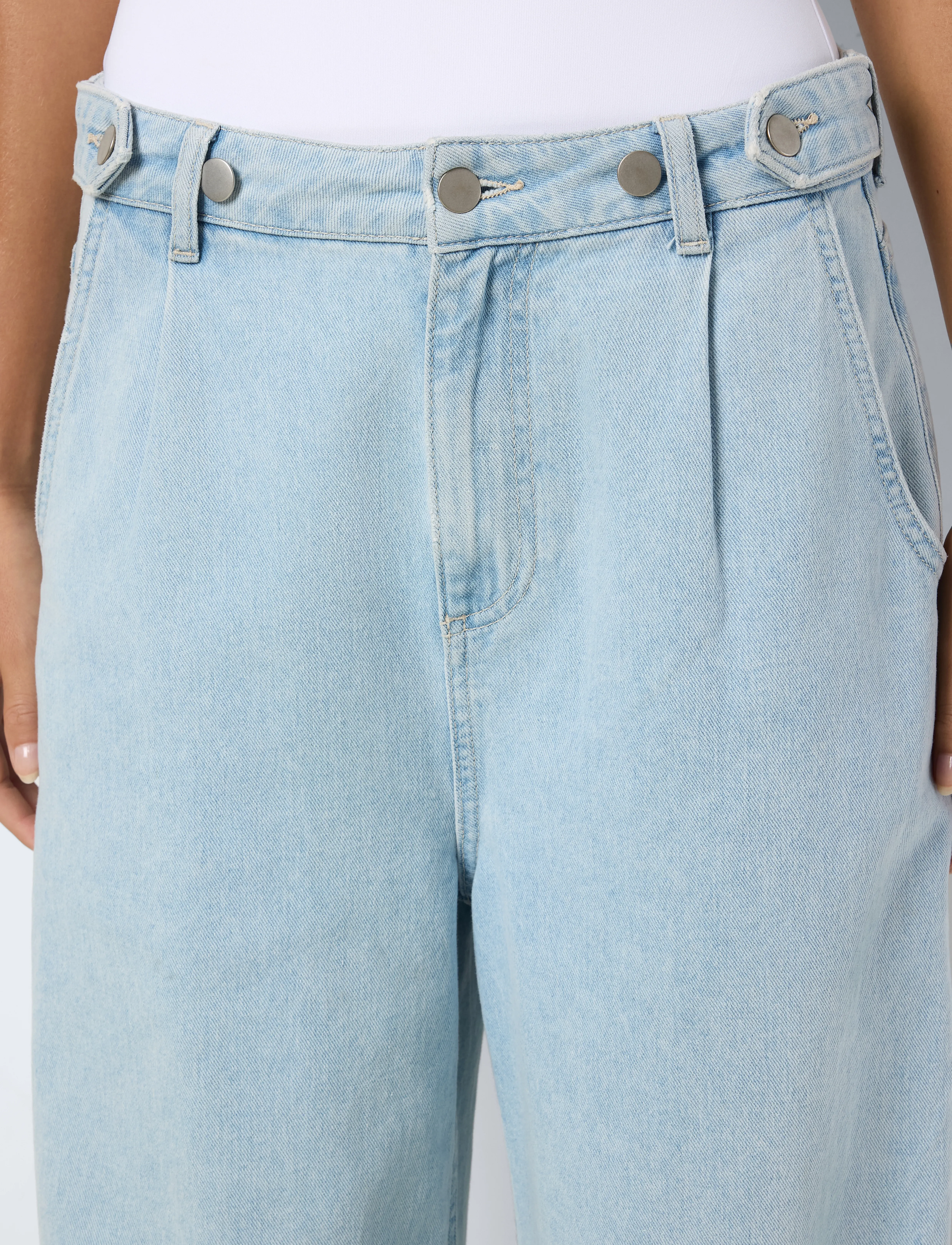 NOISY MAY - NMSEWA HW WIDE JEANS EN014LB SK - light blue denim - 5